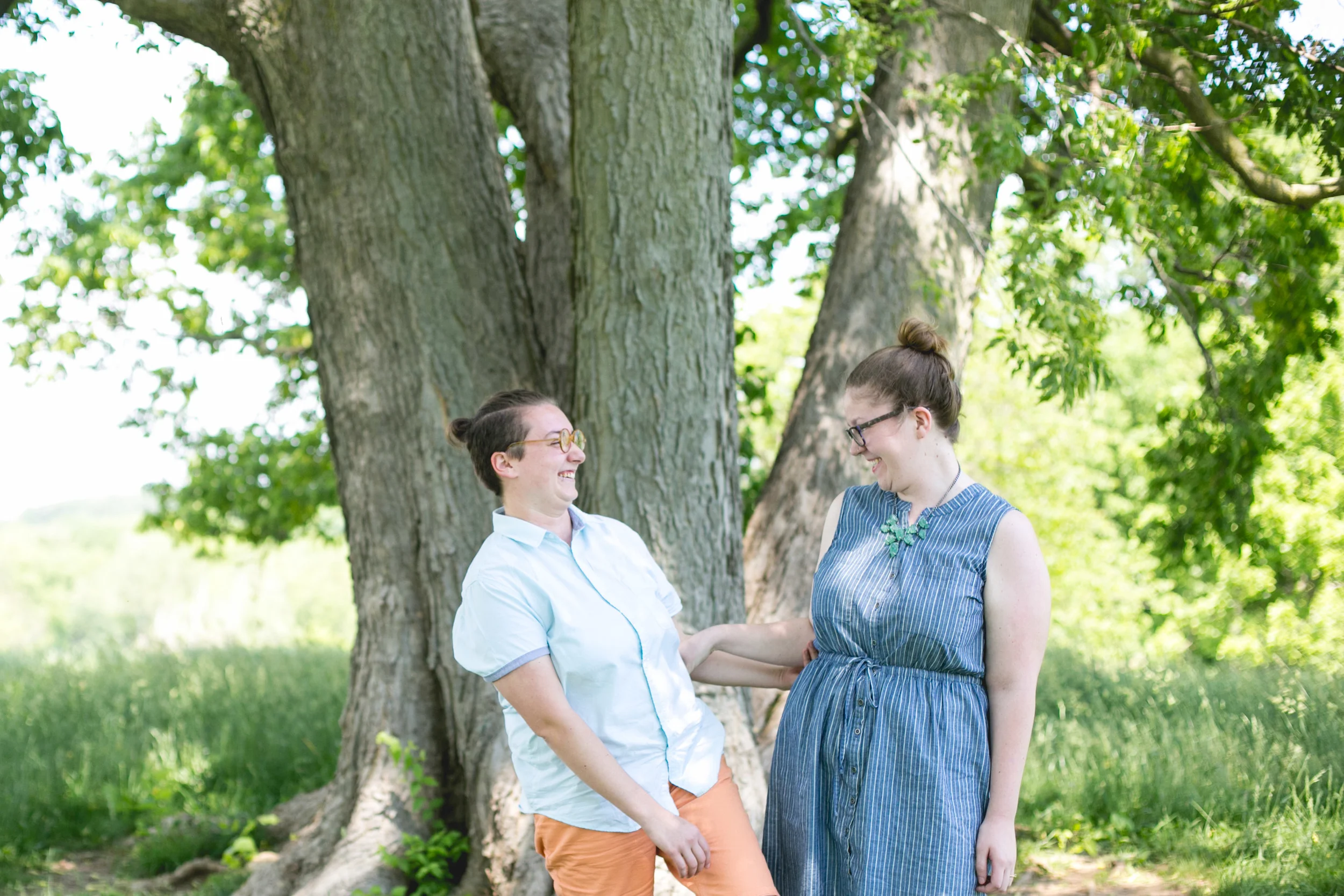 A spring Valley Forge State Park, King of Prussia Pa Queer Engagement session with Alex and Lee by Swiger Photography, Philadelphia's Lesbian Photographer