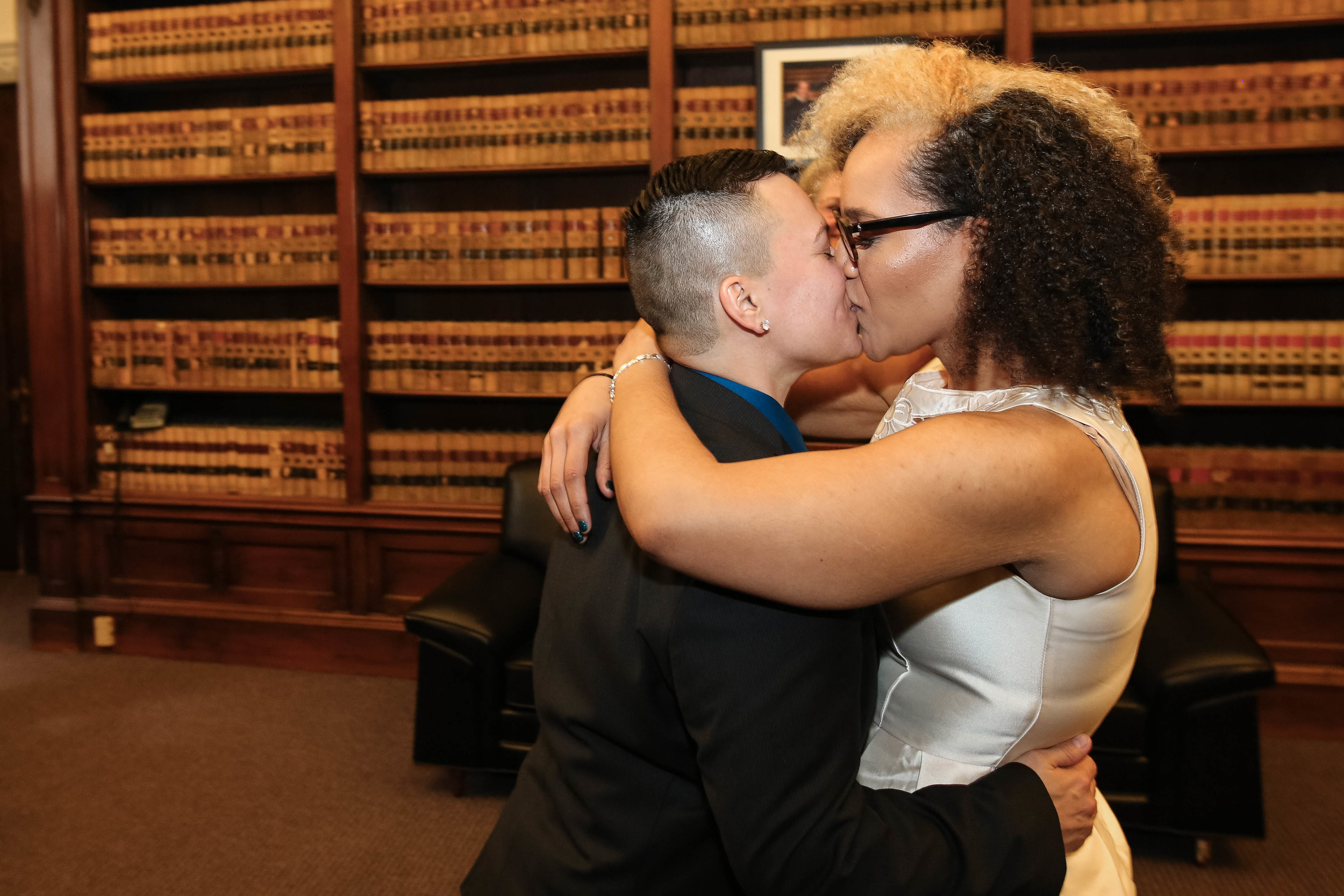 Sophia and Lisa Philadelphia City Hall Lesbian Elopement by Swiger Photography, Philly's Lesbian Photographer