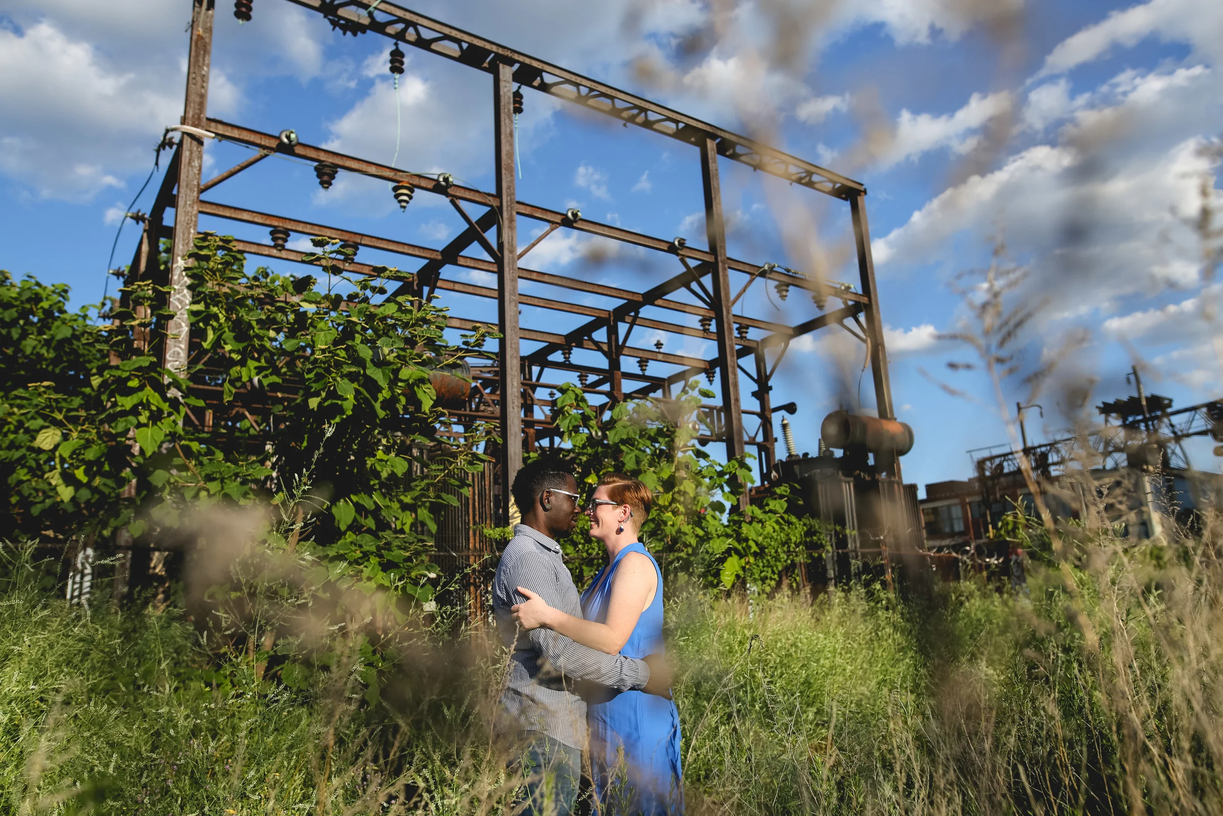 An Urban Philadelphia Reading Viaduct Engagement Session by LGBTQ photographer Swiger Photography