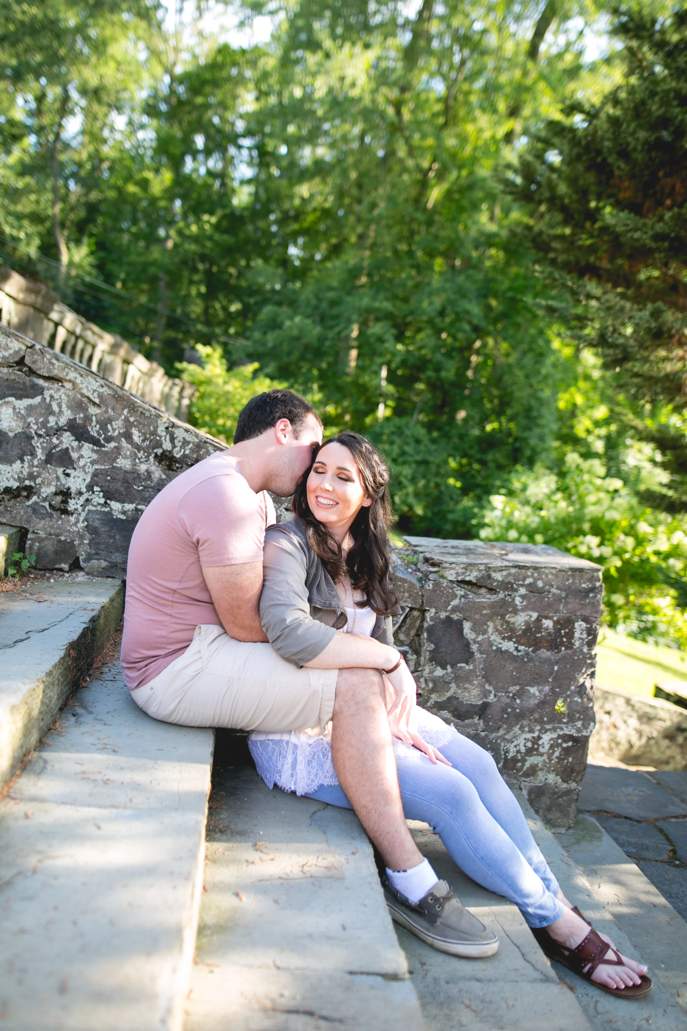 We got both glow and less people by shooting at Eastern University during the summer in the evening for this engagement session! 