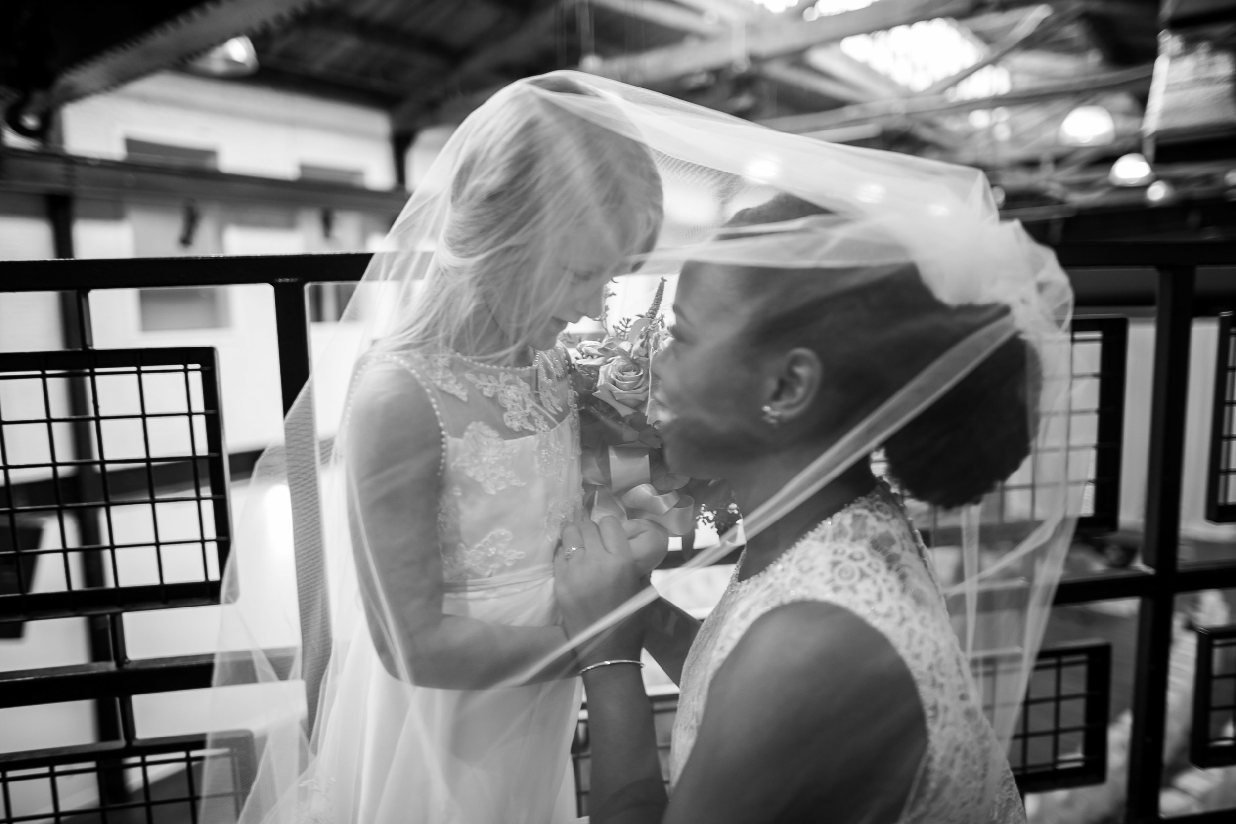  A Philadelphia Fishtown Skybox Wedding by Lesbian Photographer Swiger Photographer. &nbsp;Monet and Daniel - an industrial fall Philly Wedding 