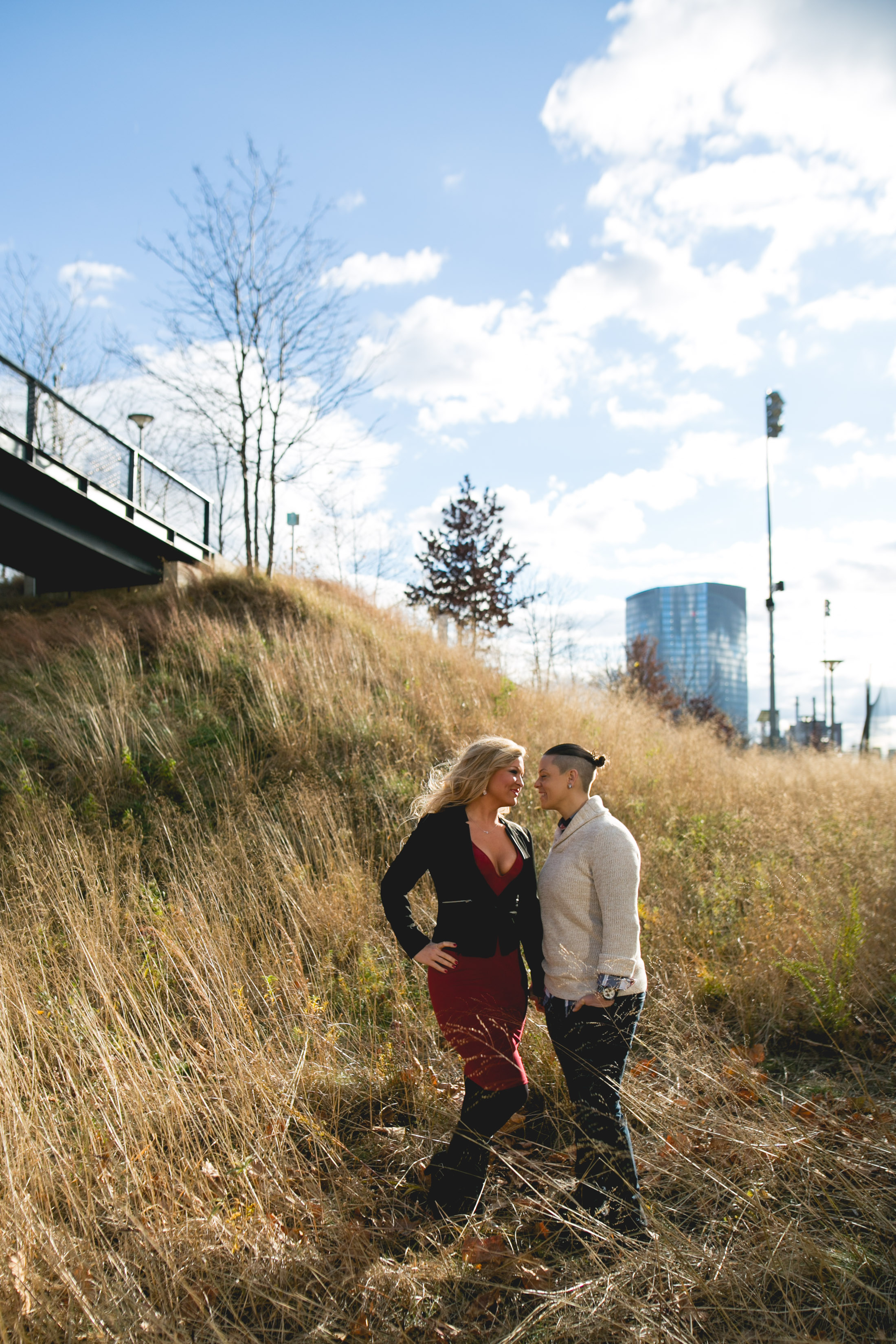 Center City Philadelphia Lesbian Engagement Shoot