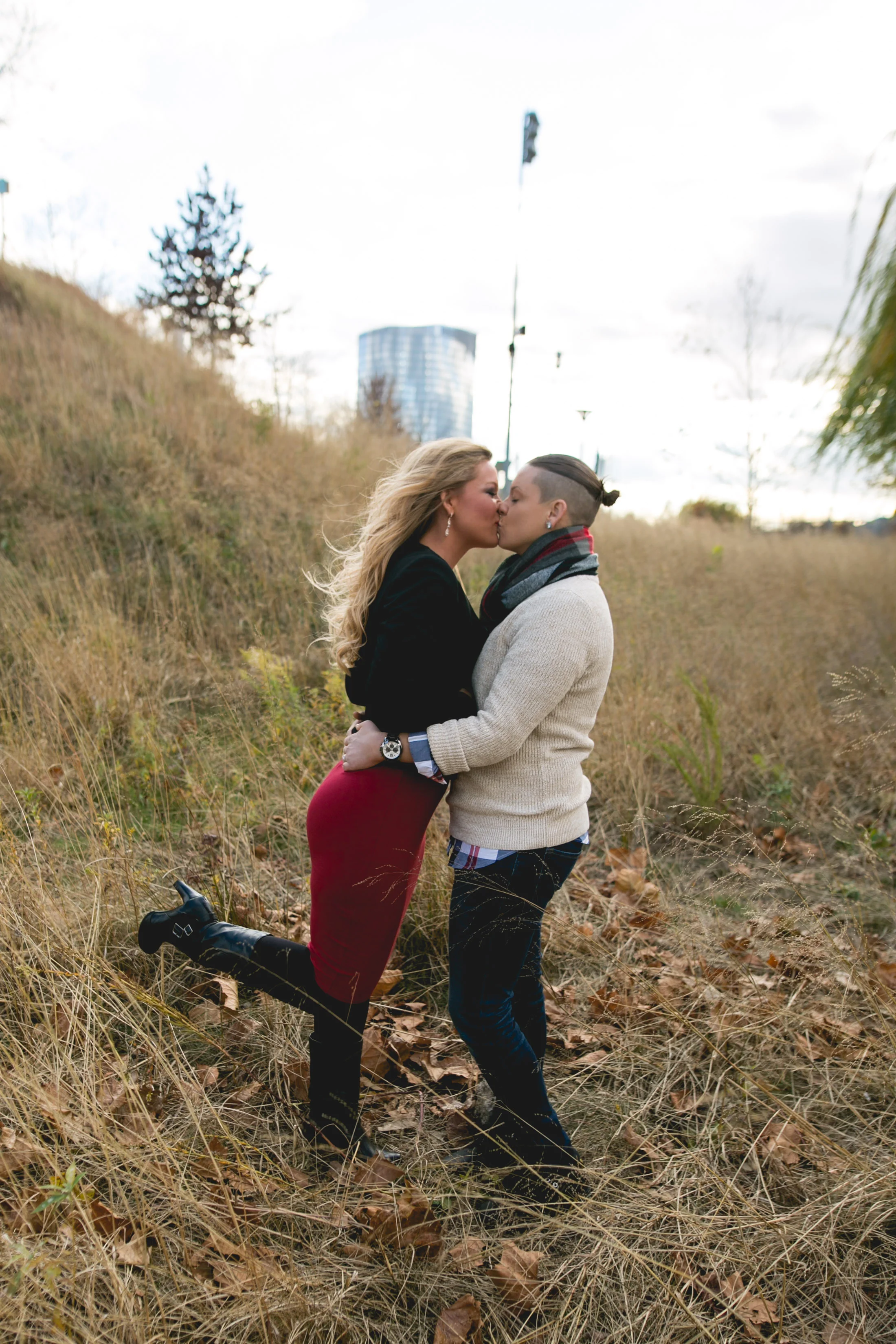 Center City Philadelphia Lesbian Engagement Shoot