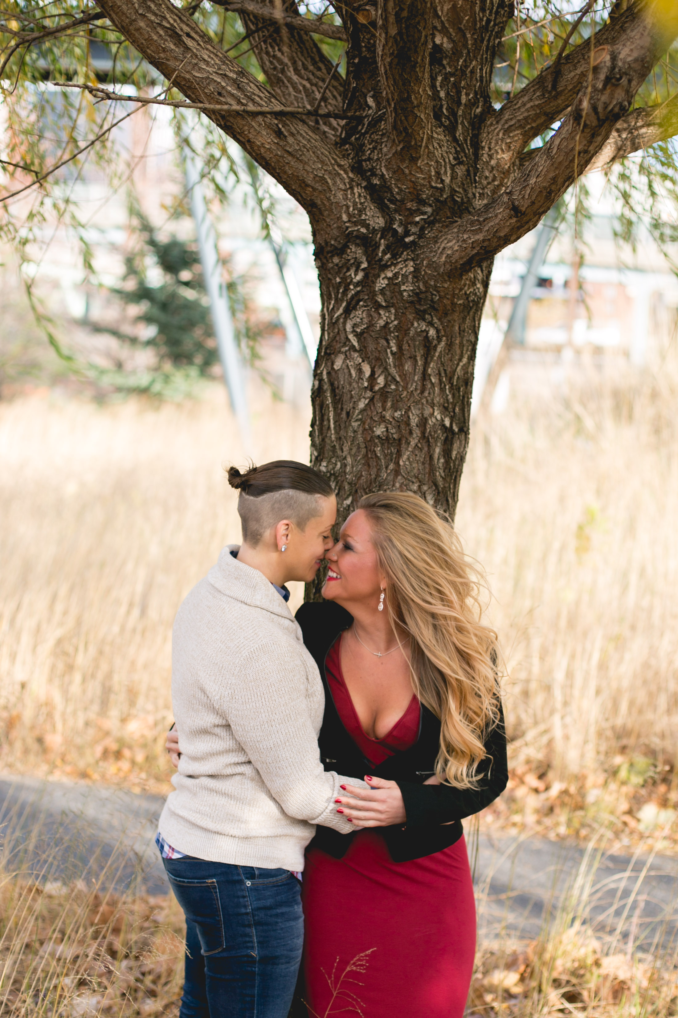 Center City Philadelphia Lesbian Engagement Shoot