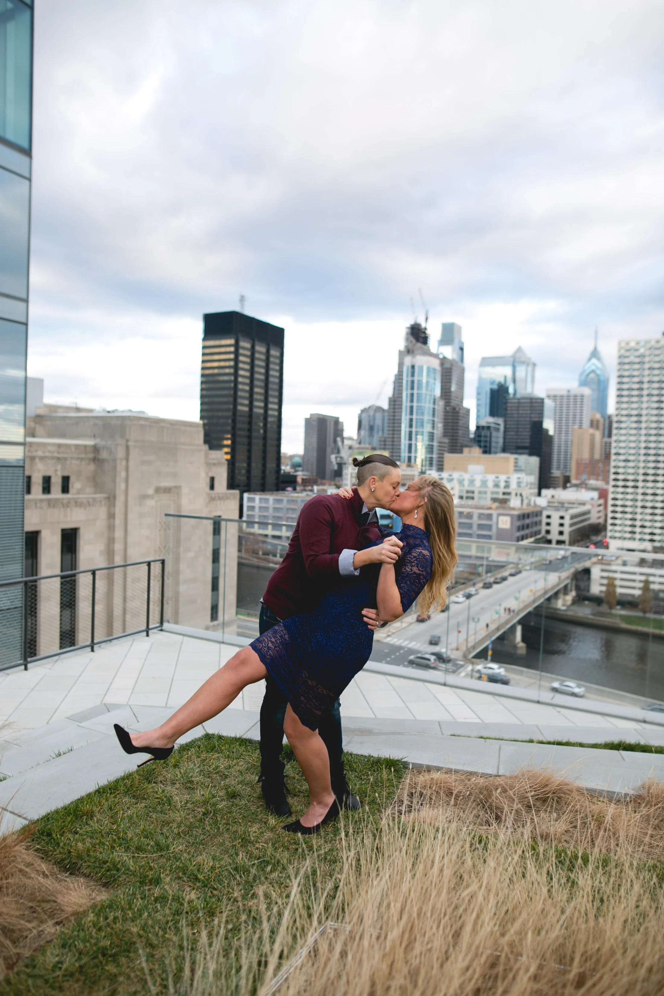 Center City Philadelphia Lesbian Engagement Shoot