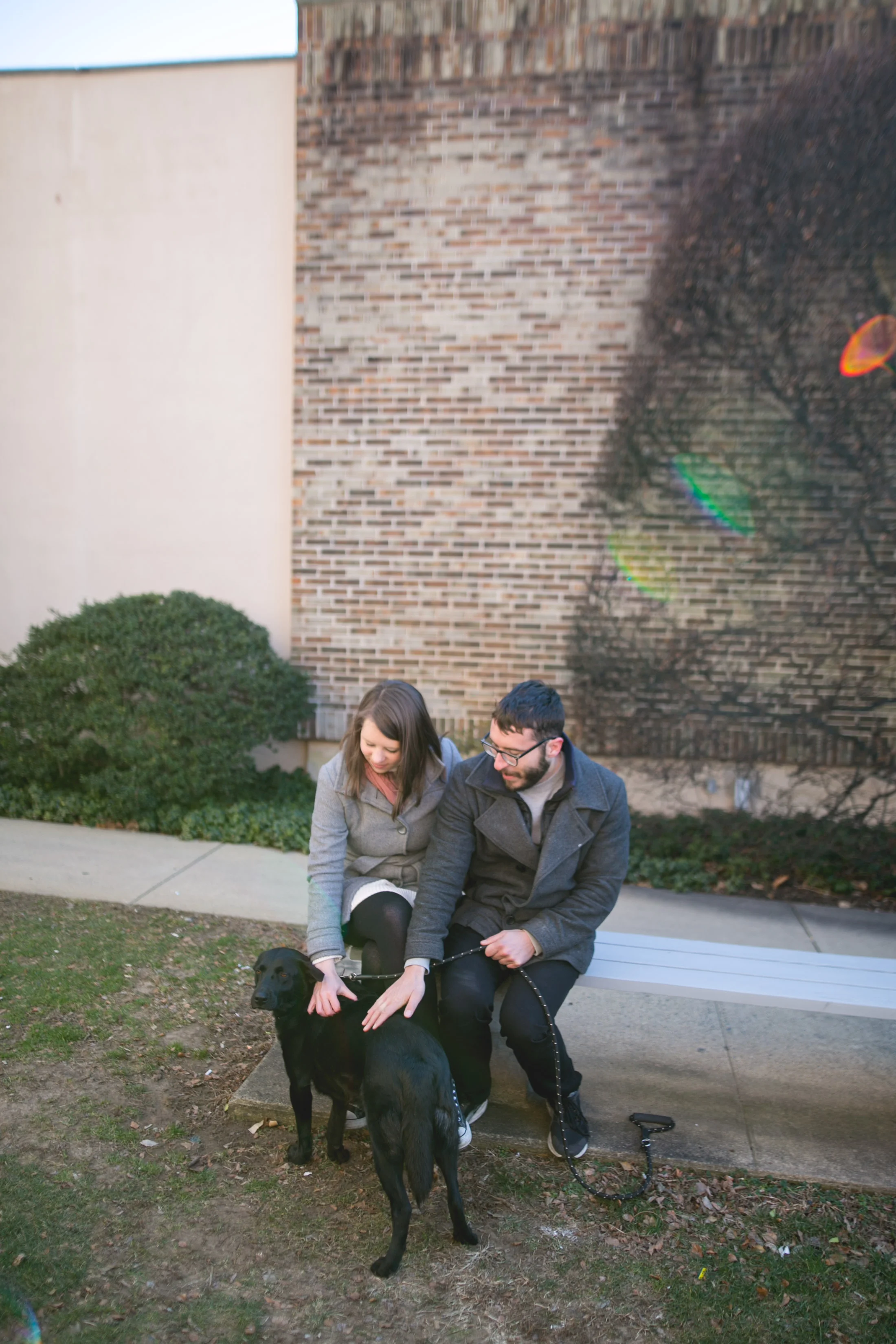 Newtown PA Engagement Session with a puppy