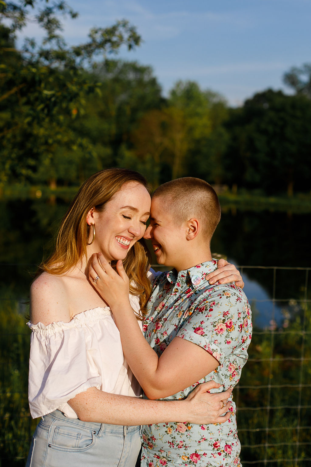Summer queer outfit ideas for an engagement session