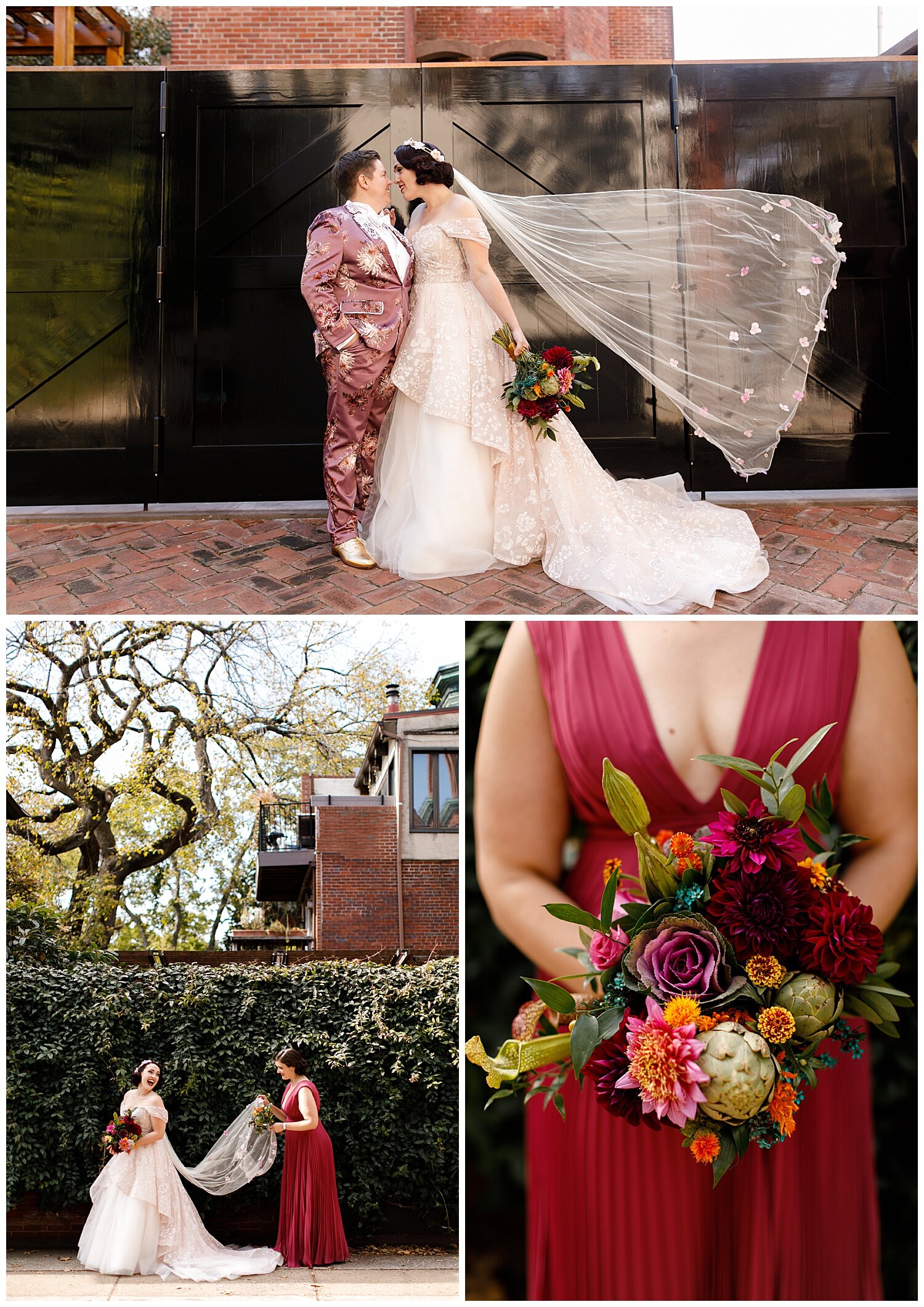 LGBTQ Philly Cira Centre Vintage Inspired Lesbian Wedding 