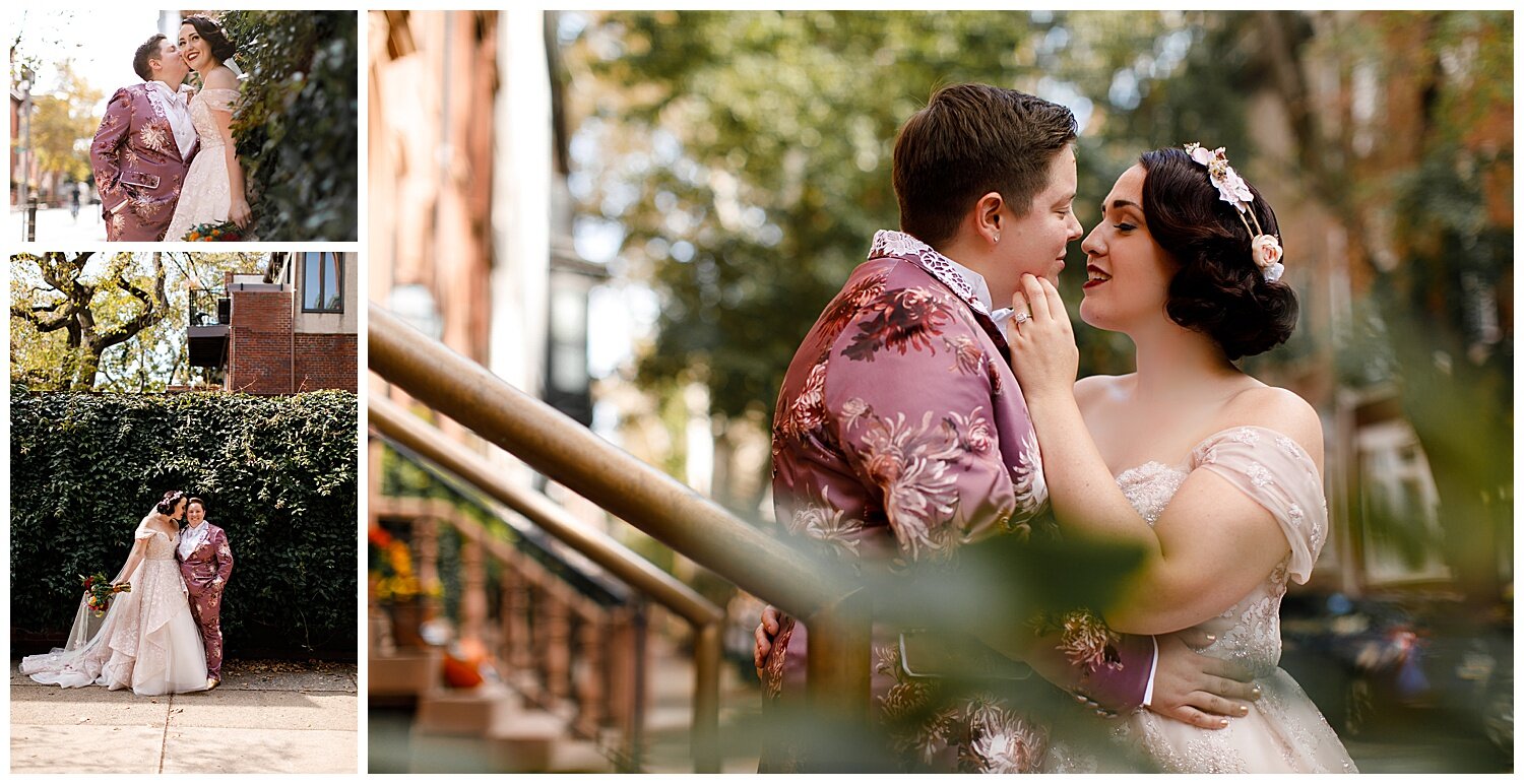 LGBTQ Philly Cira Centre Vintage Inspired Lesbian Wedding 