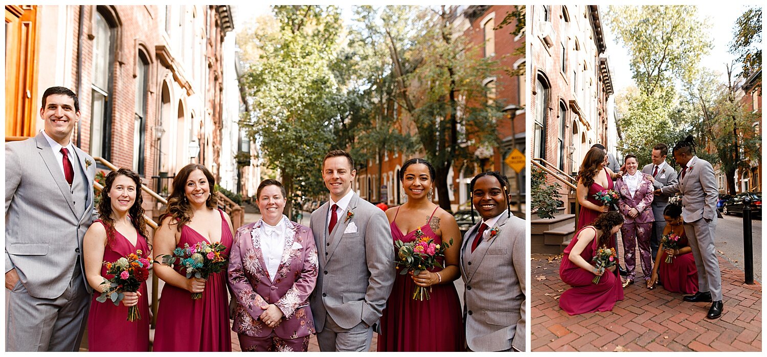 LGBTQ Philly Cira Centre Vintage Inspired Lesbian Wedding 