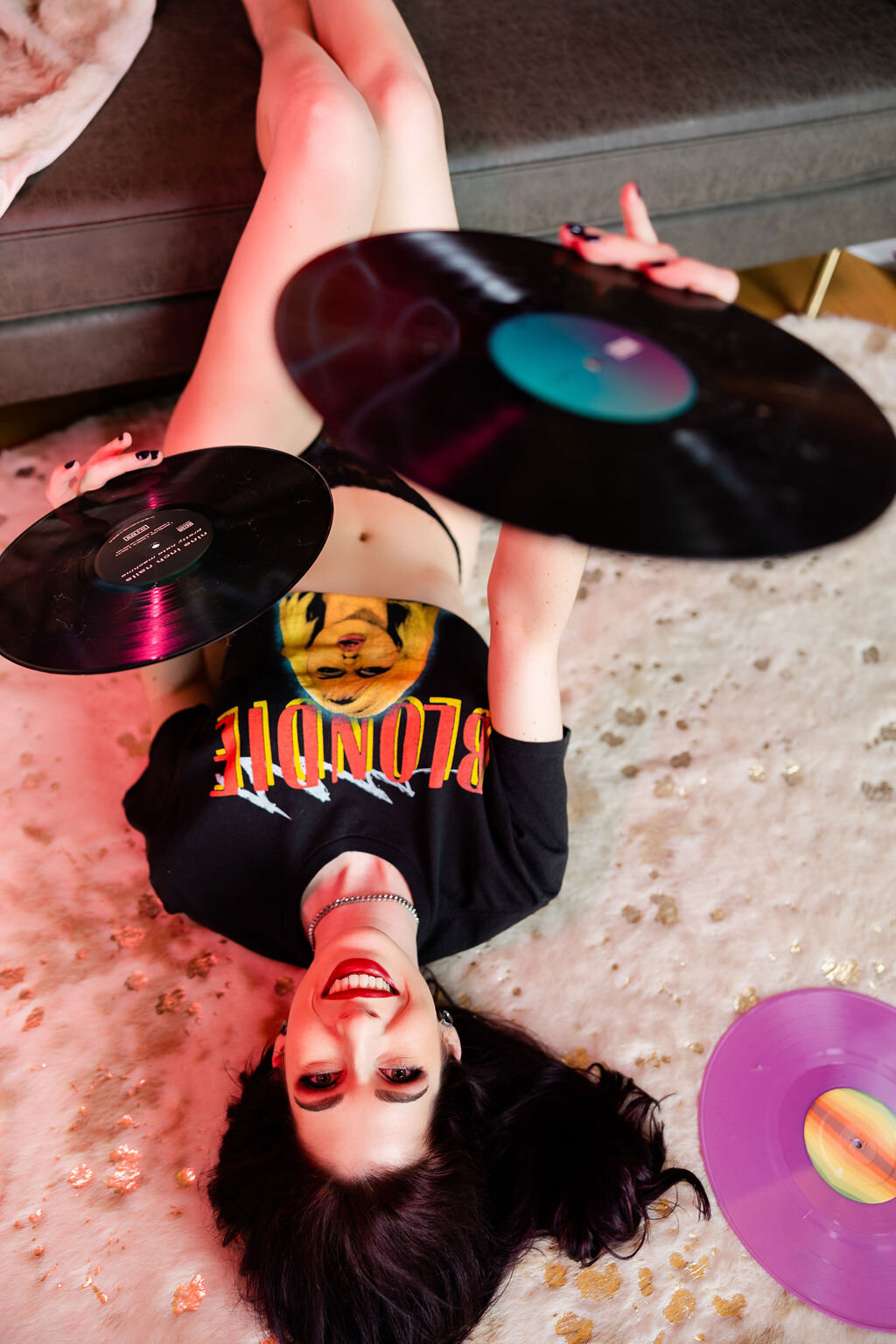 floor-pose-with-vinyl-records-rock-n-roll-boudoir