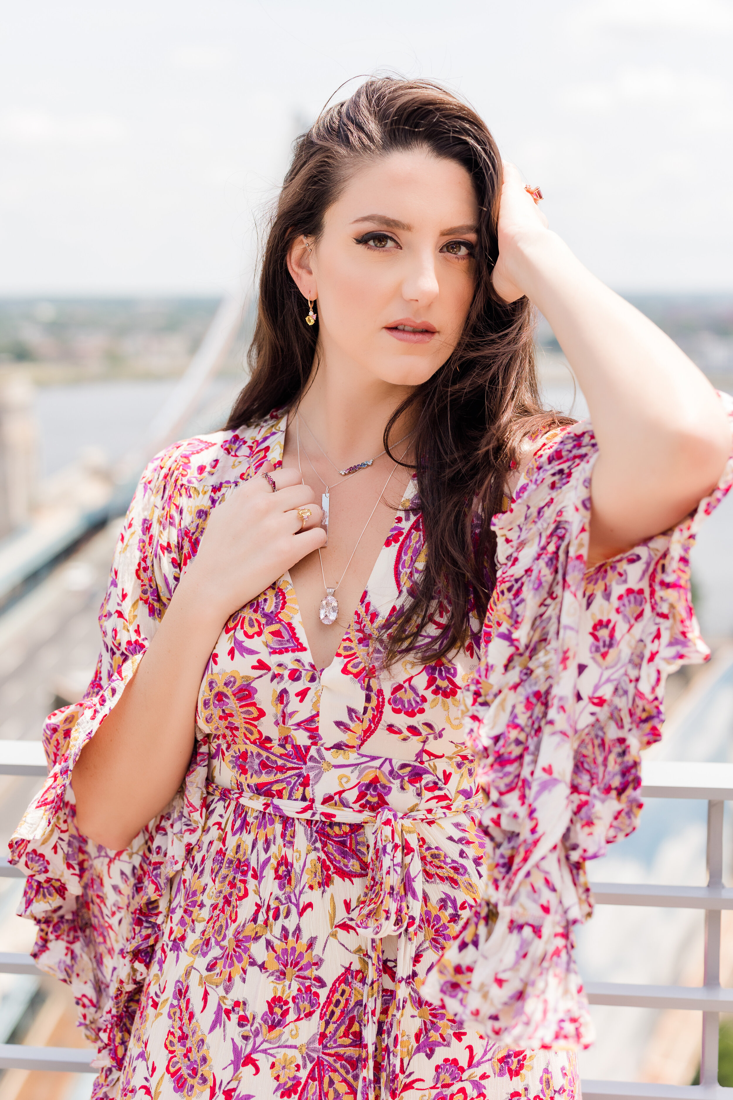 rooftop-boudoir-floral-sundress-standing-pose