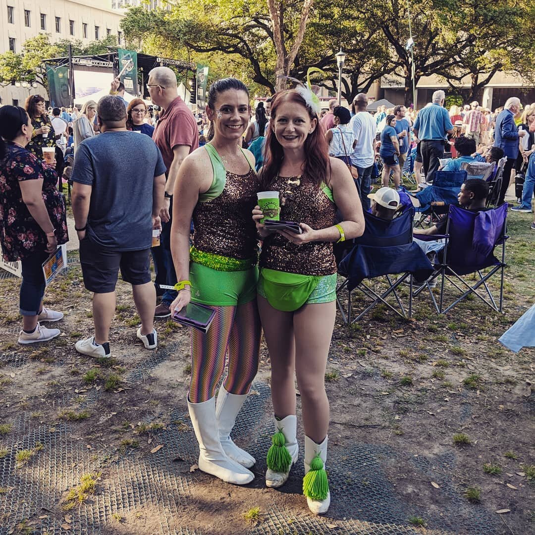 I just love running into boot lovers outside of Mardi Gras! Christi and Megan from Roux La La were scheduling donations for Give Nola Day at Wednesday at the Square today! Give at givenola.org!