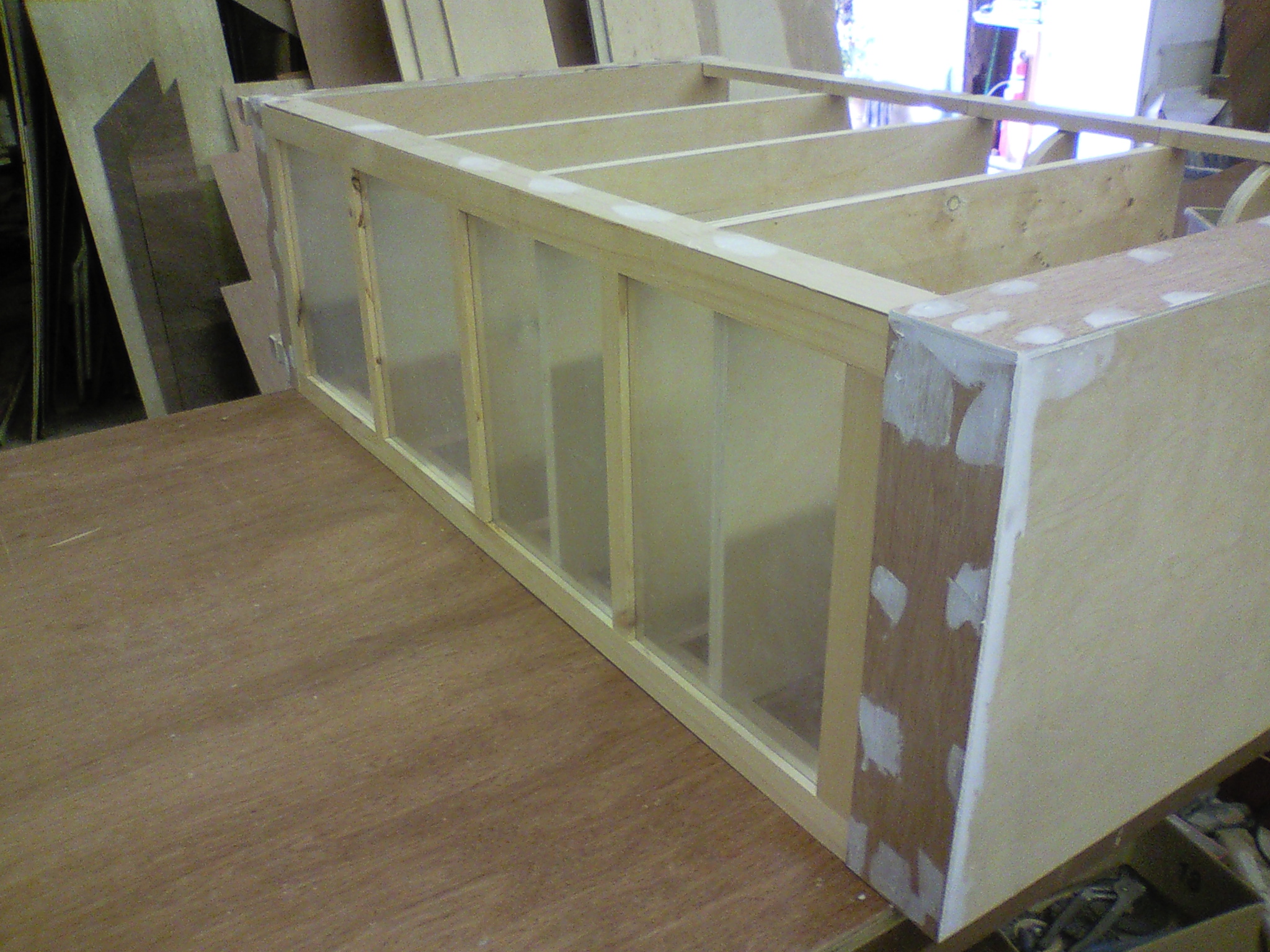   Freud's Last Session &nbsp;curio cabinets under construction. 