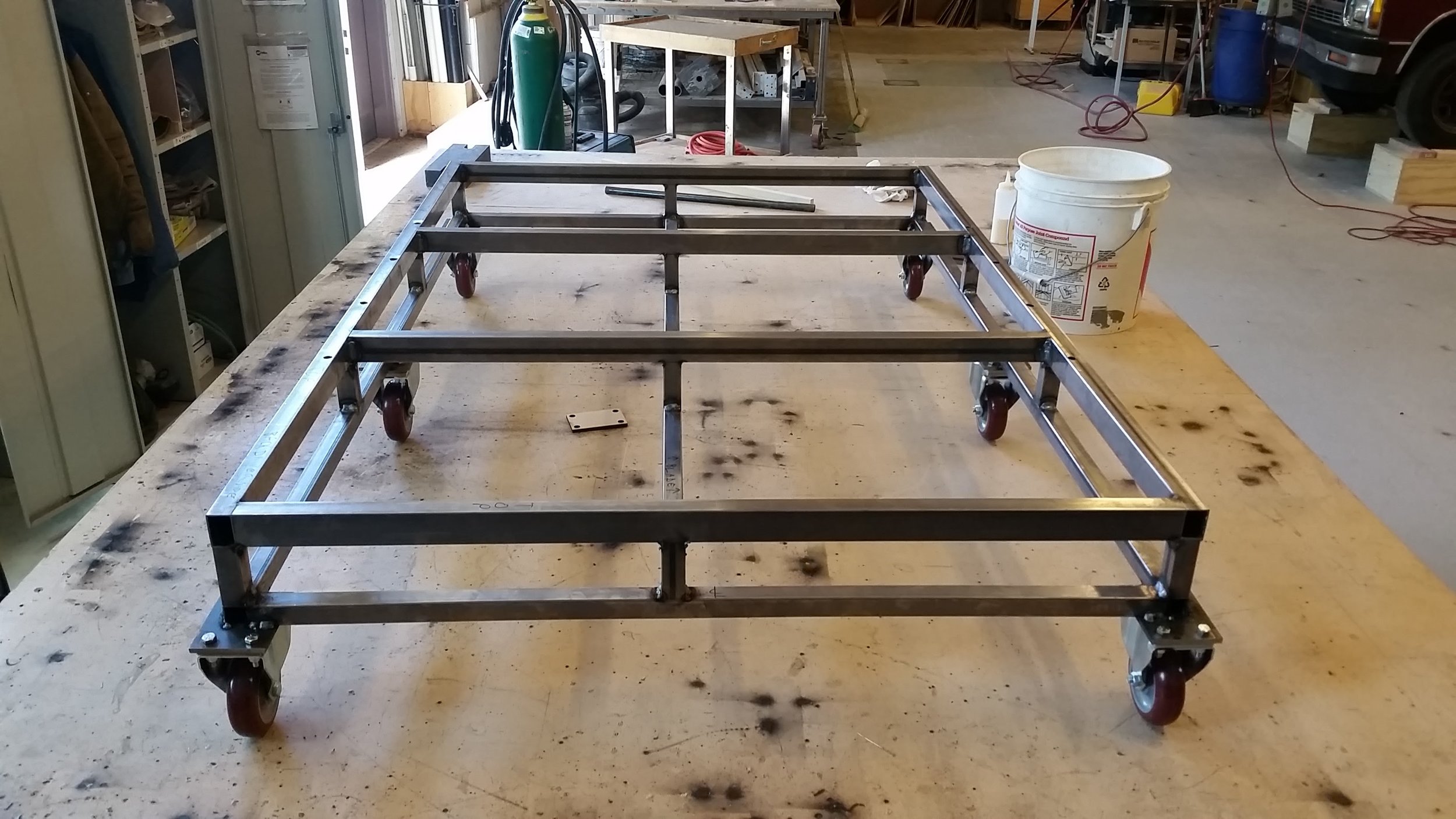 Truck carriage frame, before extra casters were added. 
