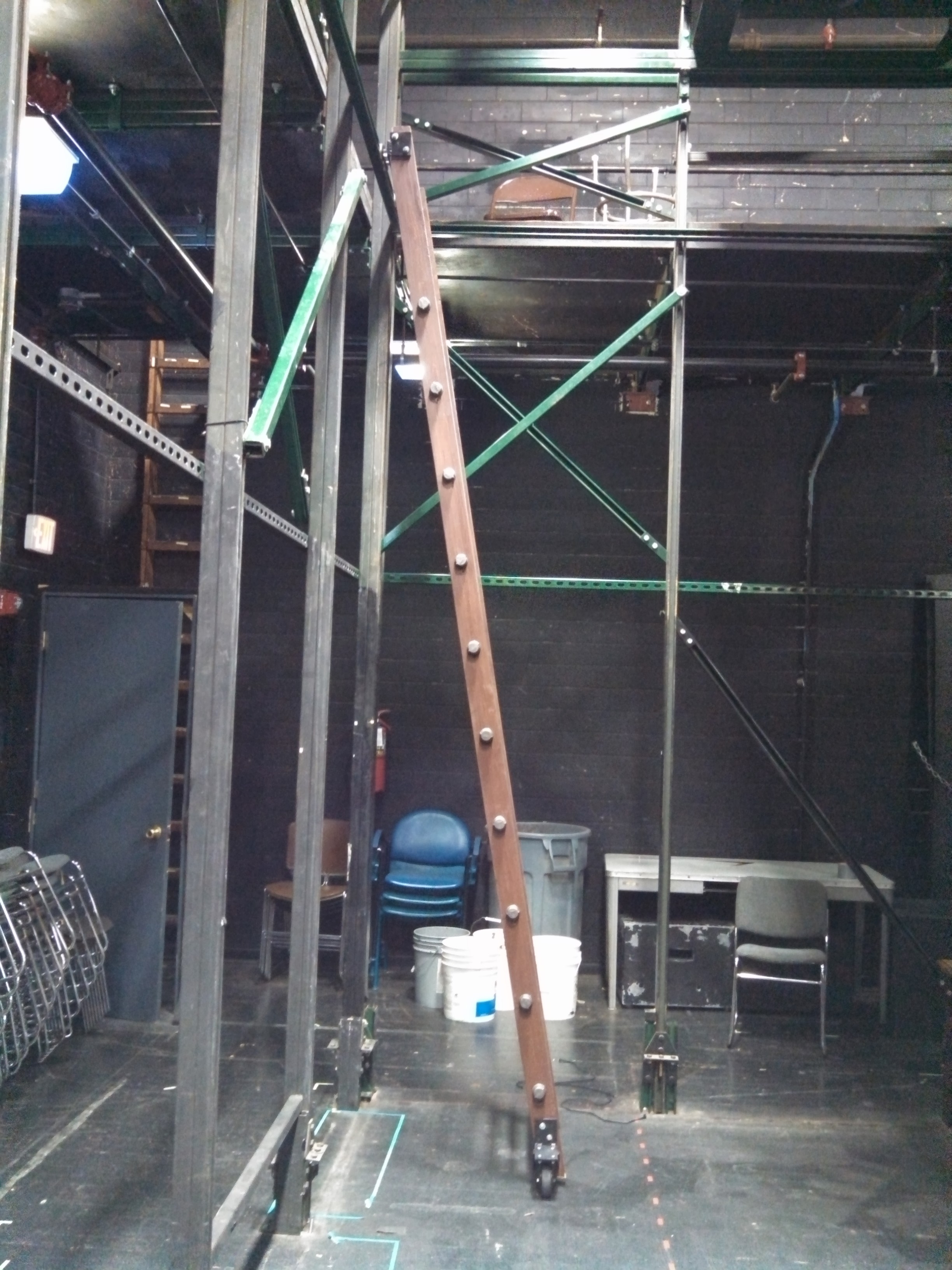  Completed ladder in position. 