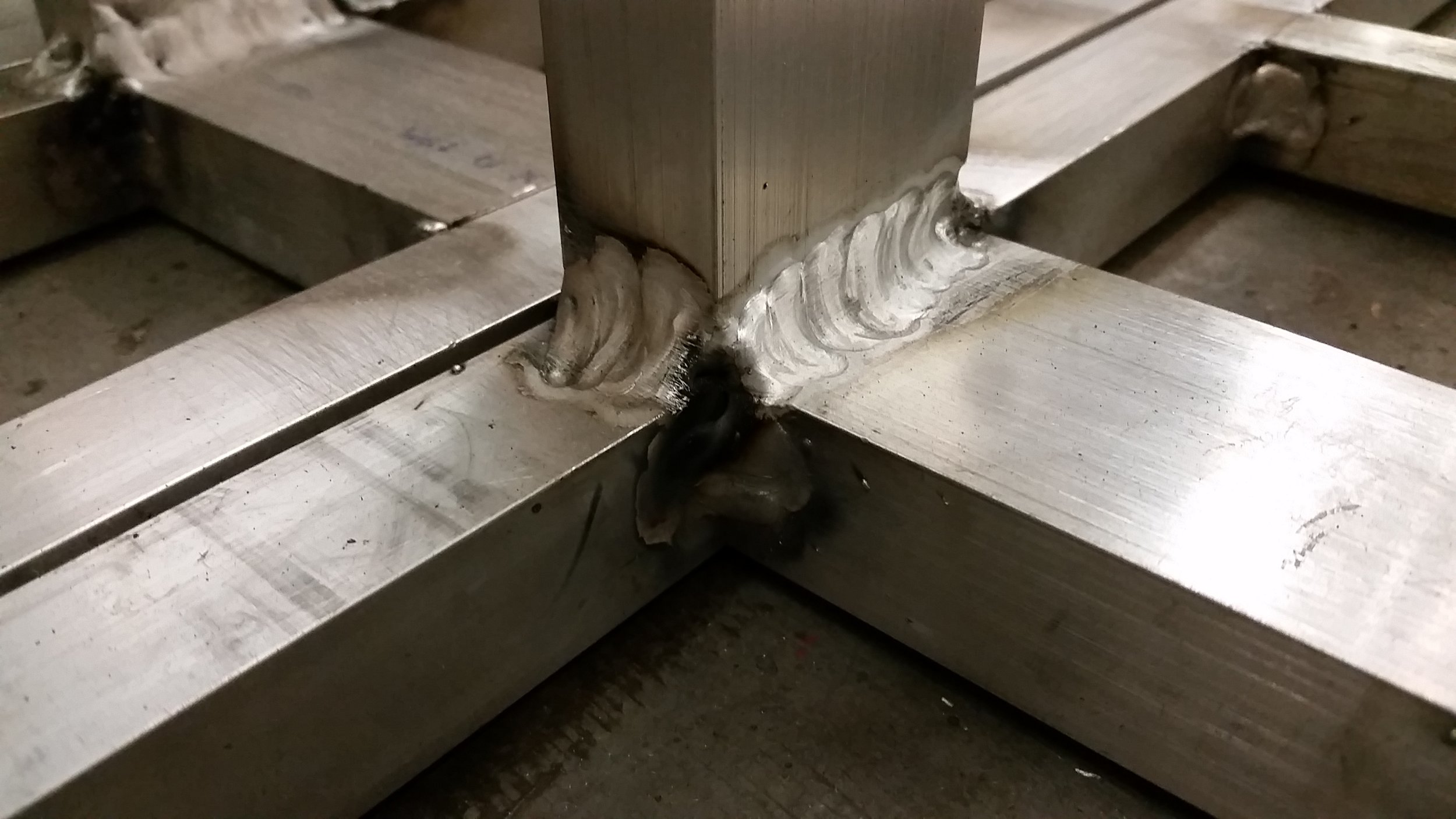  Detail of aluminum weld. 