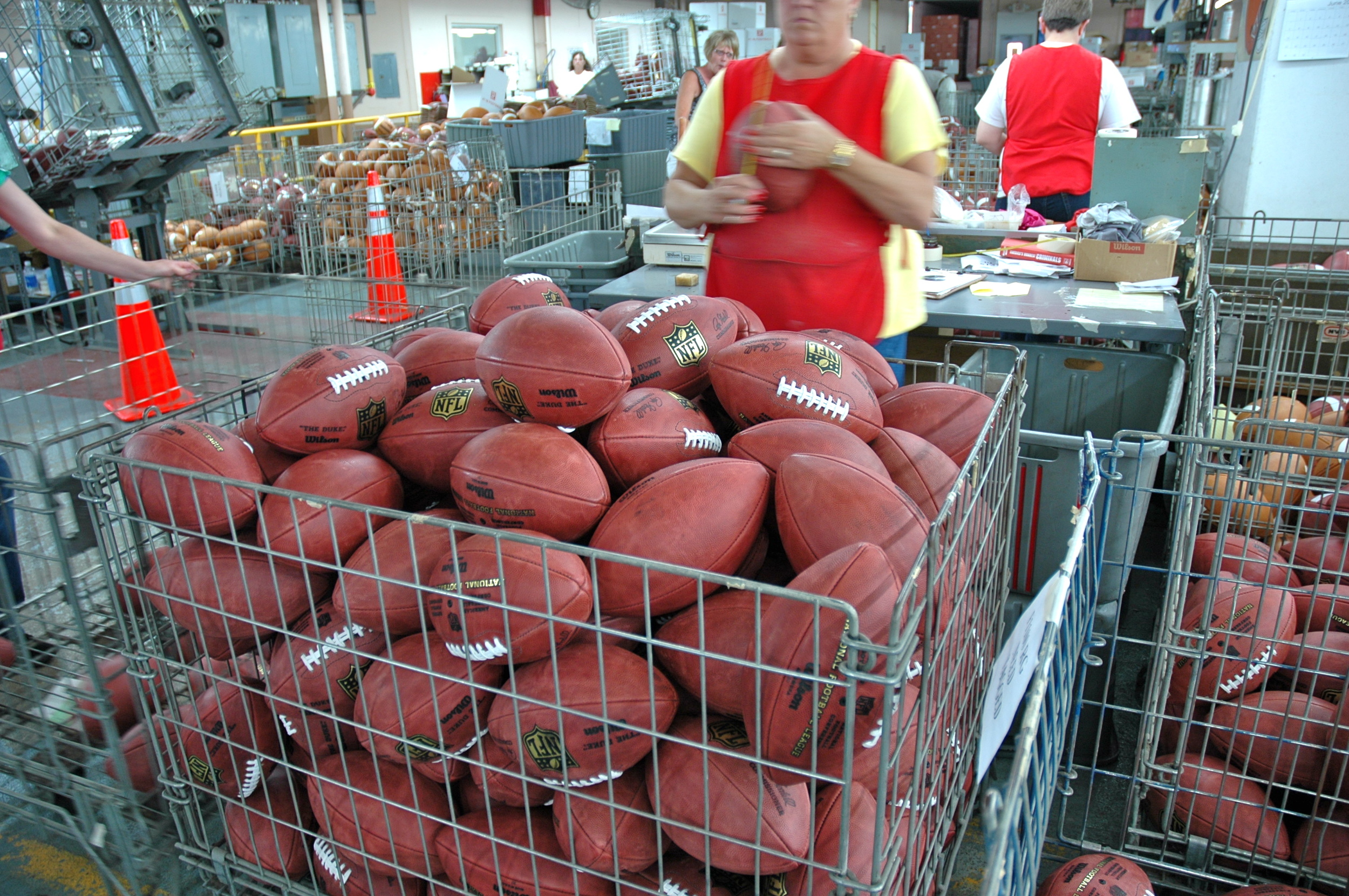 basket of footballs