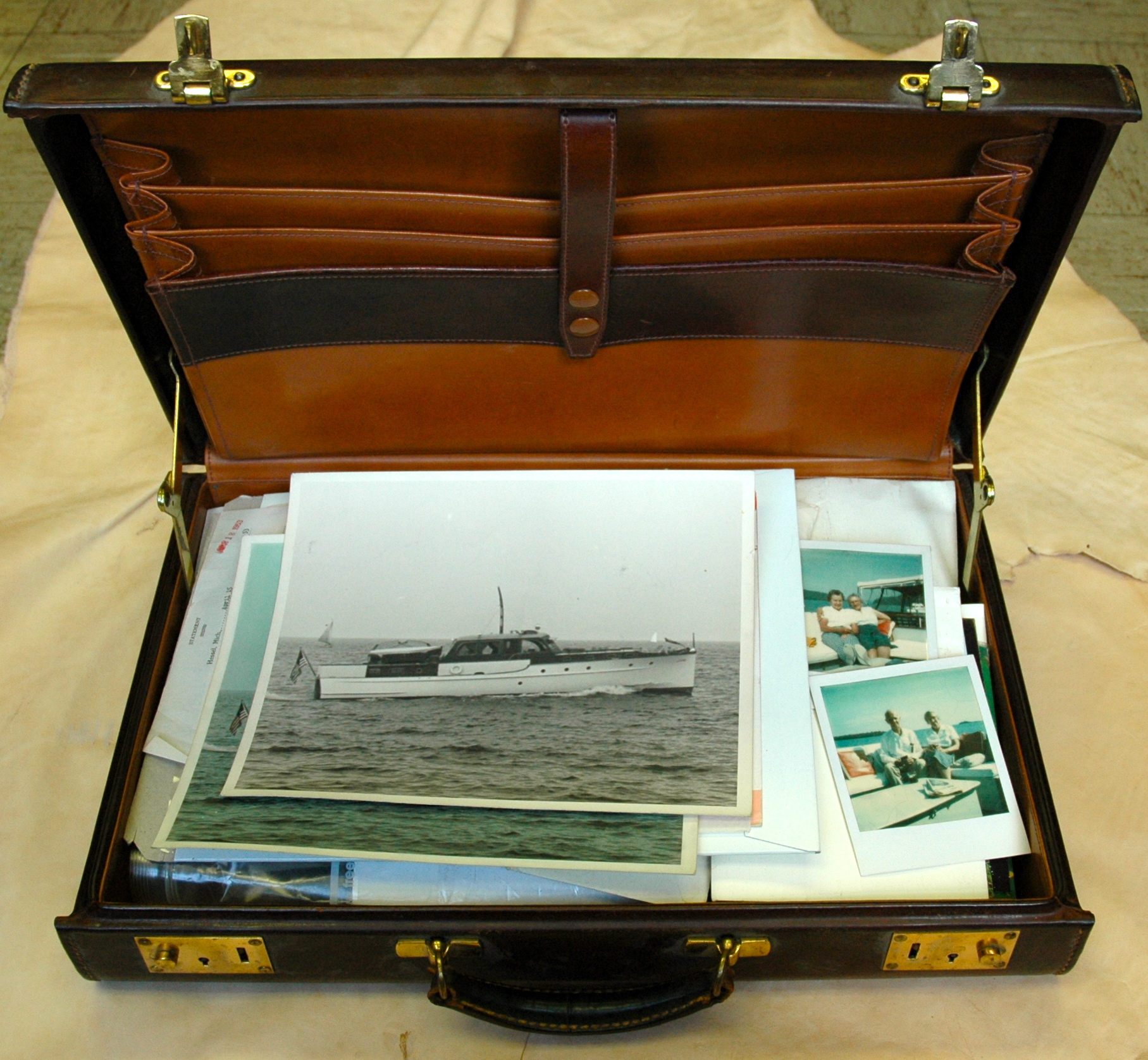 photos inside of briefcase