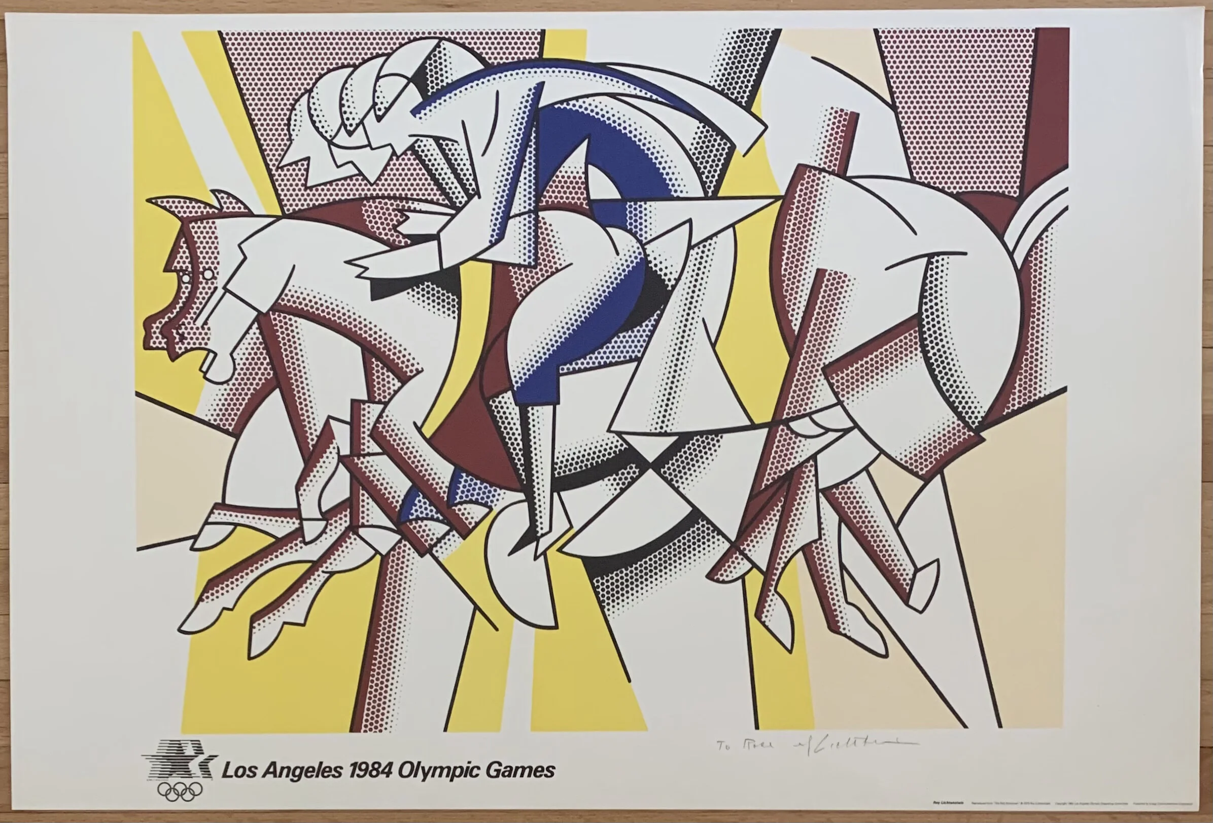Roy Lichtenstein Los Angeles 1984 Olympic Games The Red Horseman Signed Poster