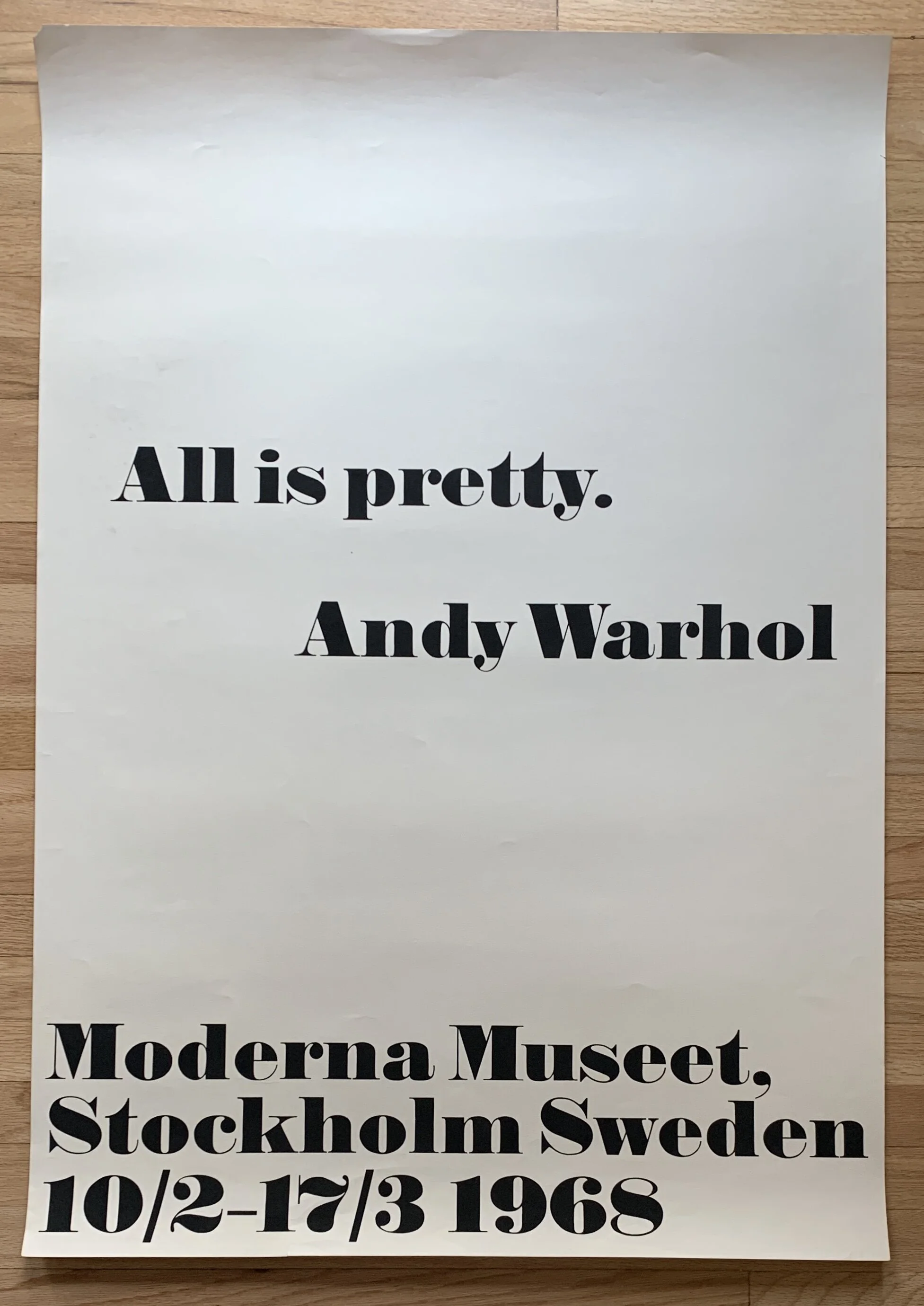 Andy Warhol, Original Moderna Museet Silkscreen Exhibition Poster, 1968