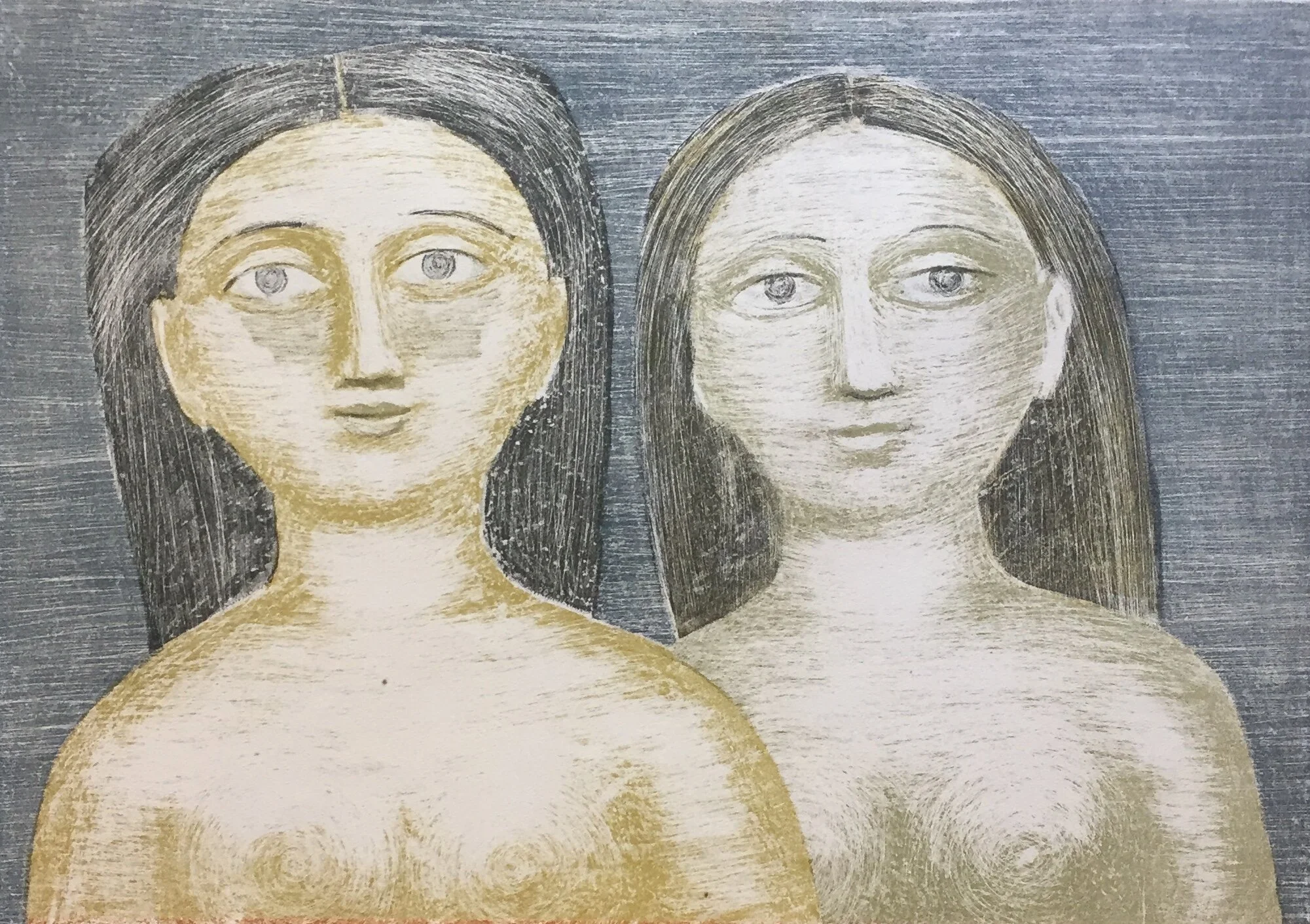 Massimo Campigli (1895-1971), Le Sorelle (The Sisters), 1952 Original Signed Lithograph