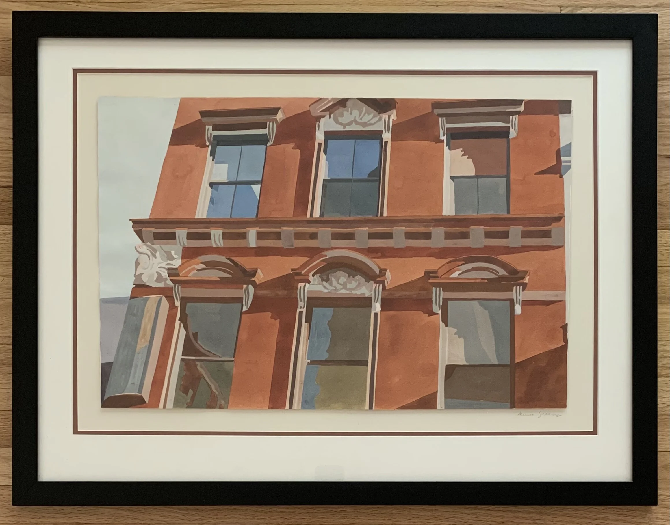 Denise Greene Architectural Study Signed Watercolor