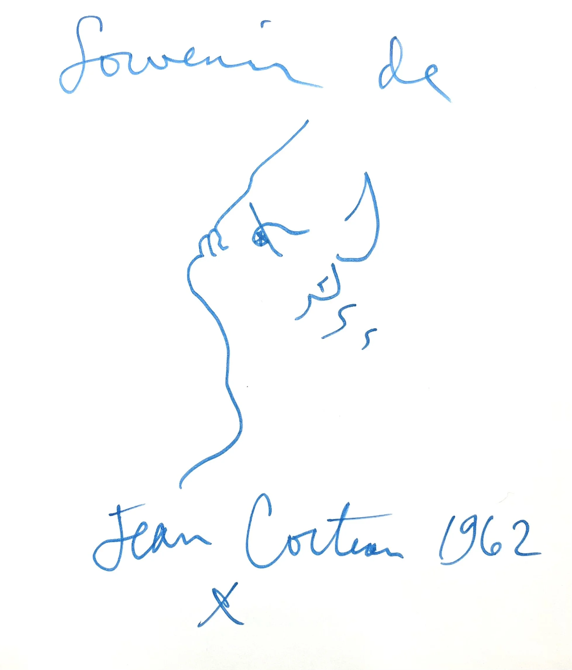 Jean Cocteau Original Signed Drawing on Paper Faun