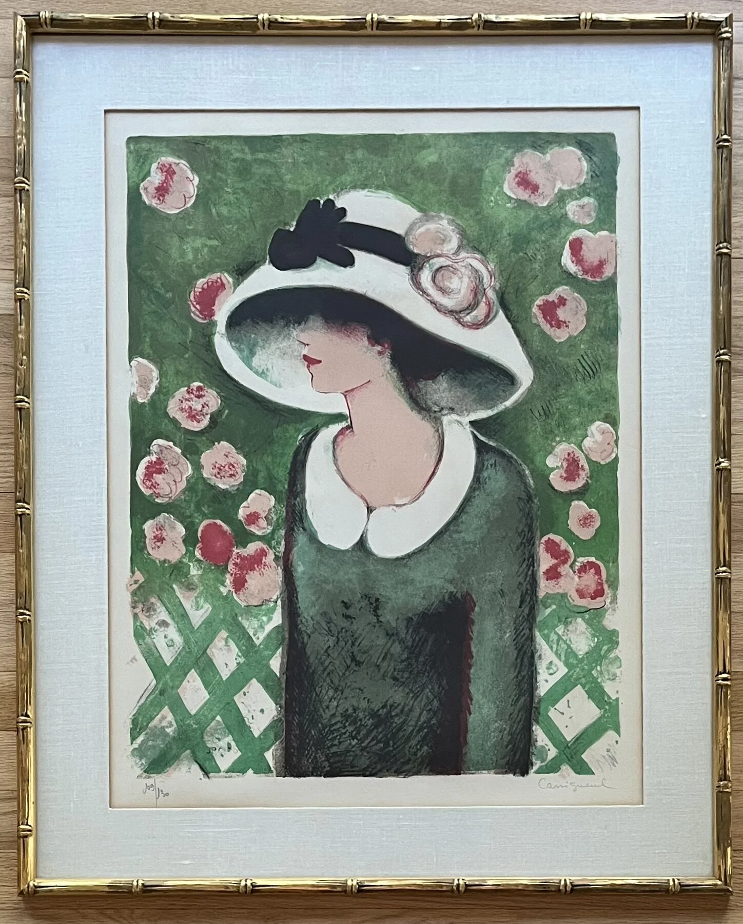 Jean-Pierre Cassigneul La Roseraie Original Signed Lithograph 1970