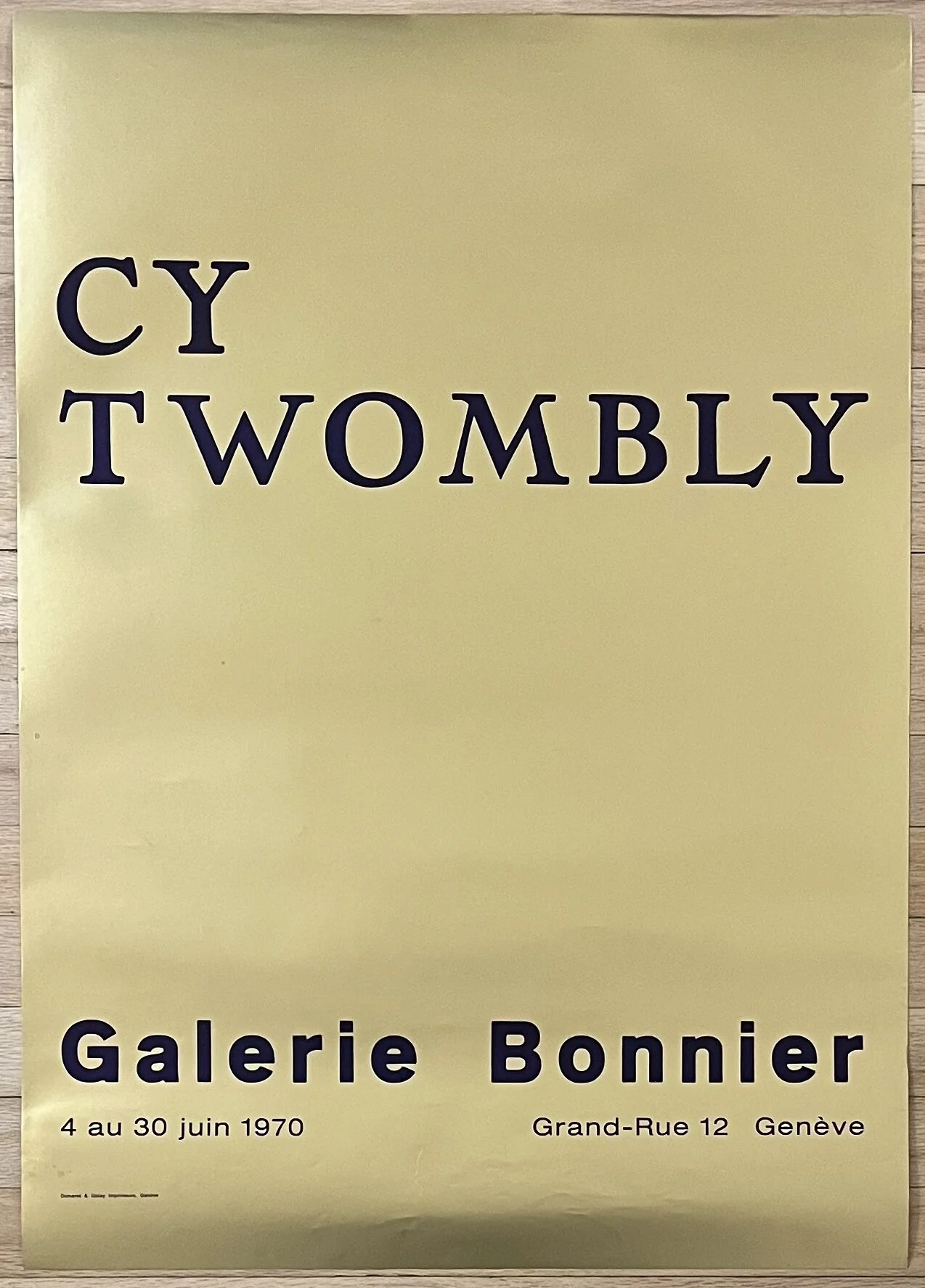 Cy Twombly Vintage Exhibition Poster Galerie Bonnier 1970