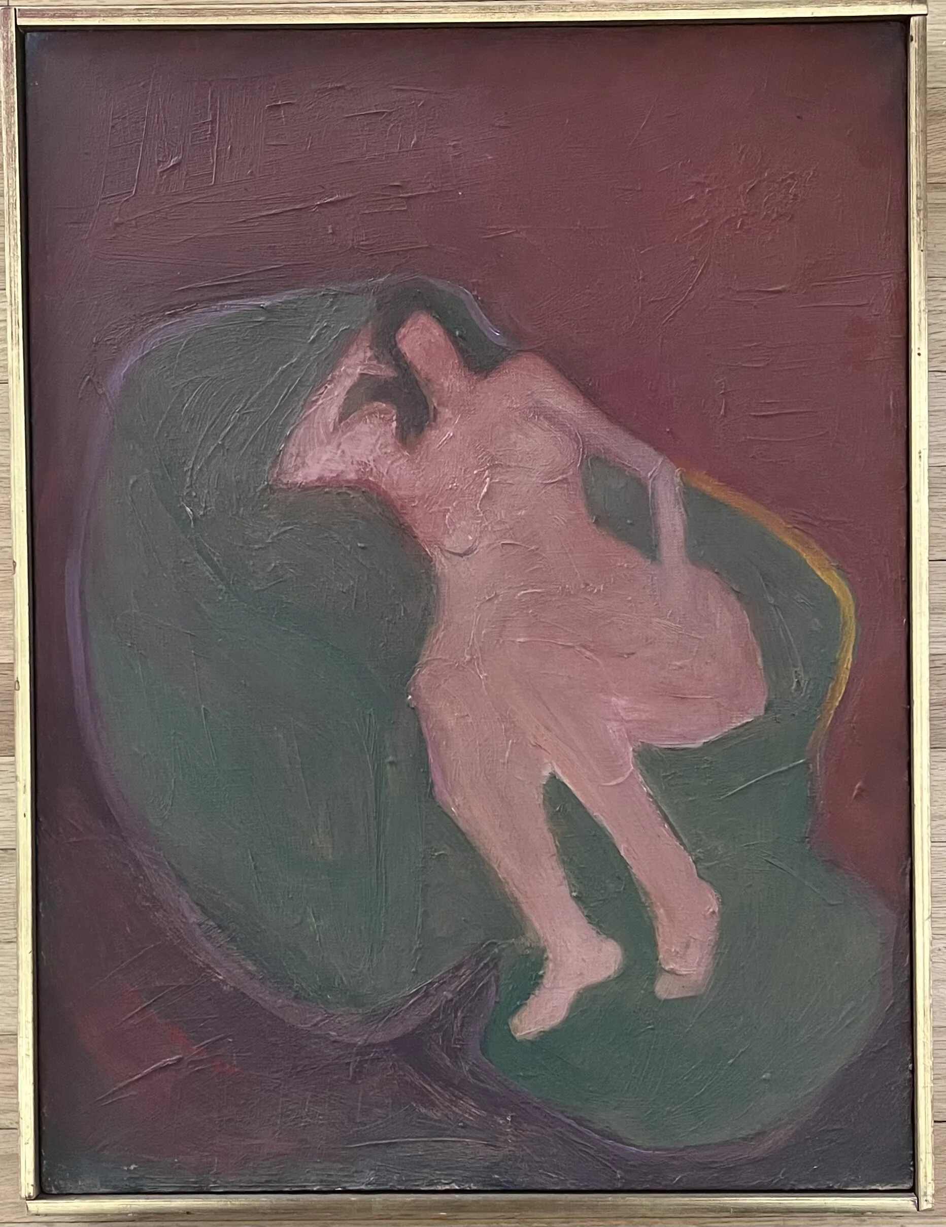 Pat Berger Resting Nude Oil Painting