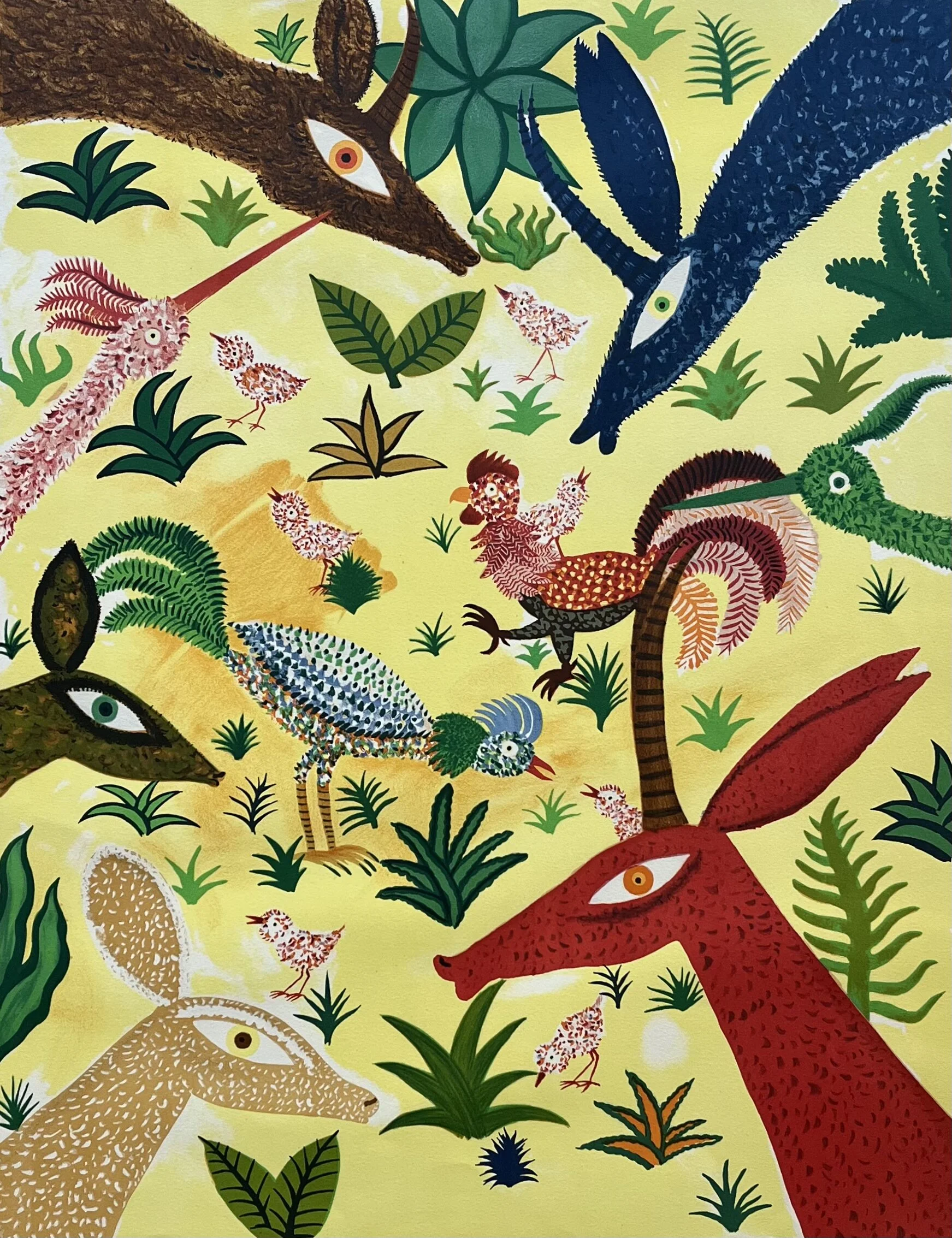 Henri Maïk Les Gazelles Original Signed Lithograph 1972