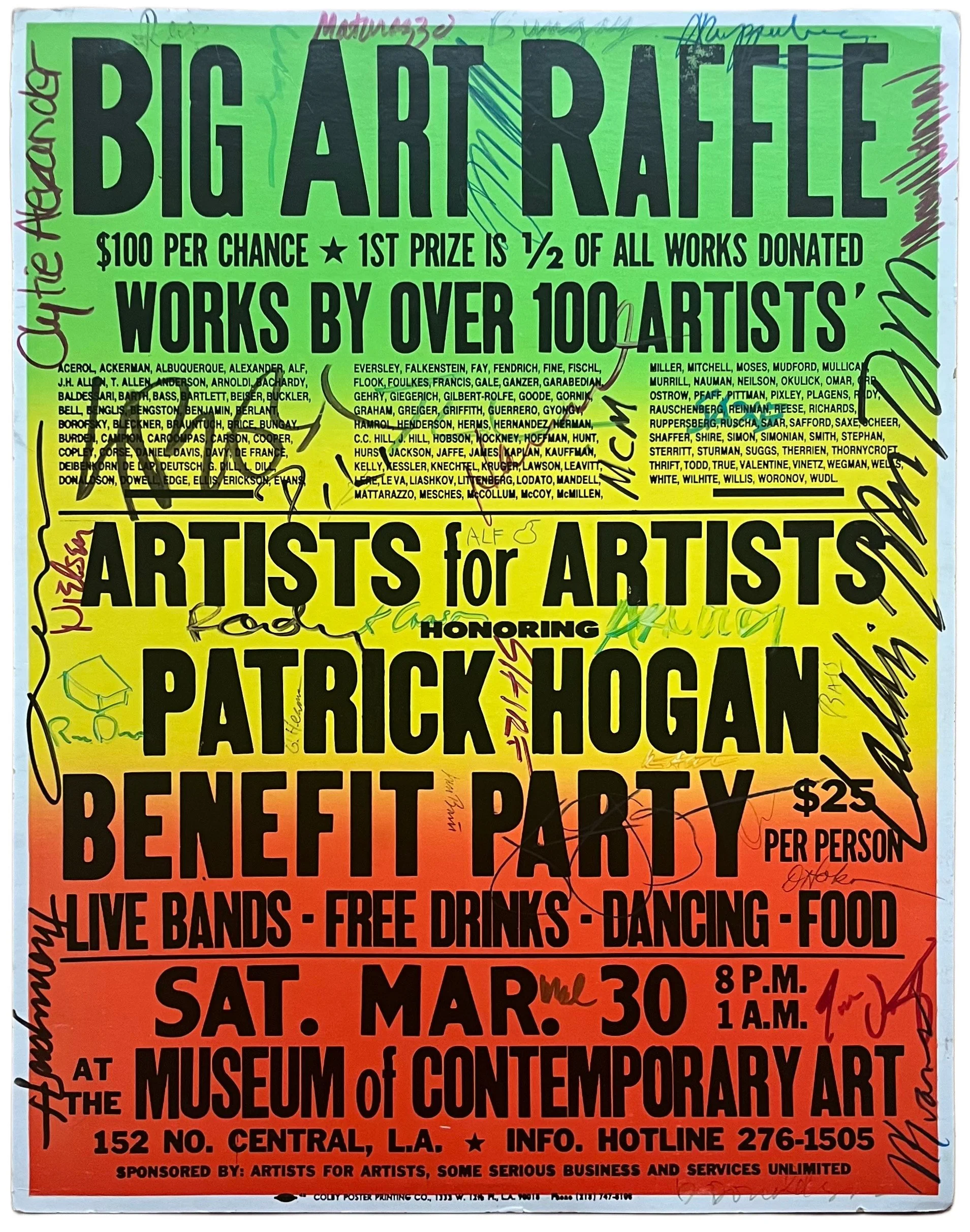 Allen Ruppersberg Original Signed Silk Screen Poster, Signed by Artists