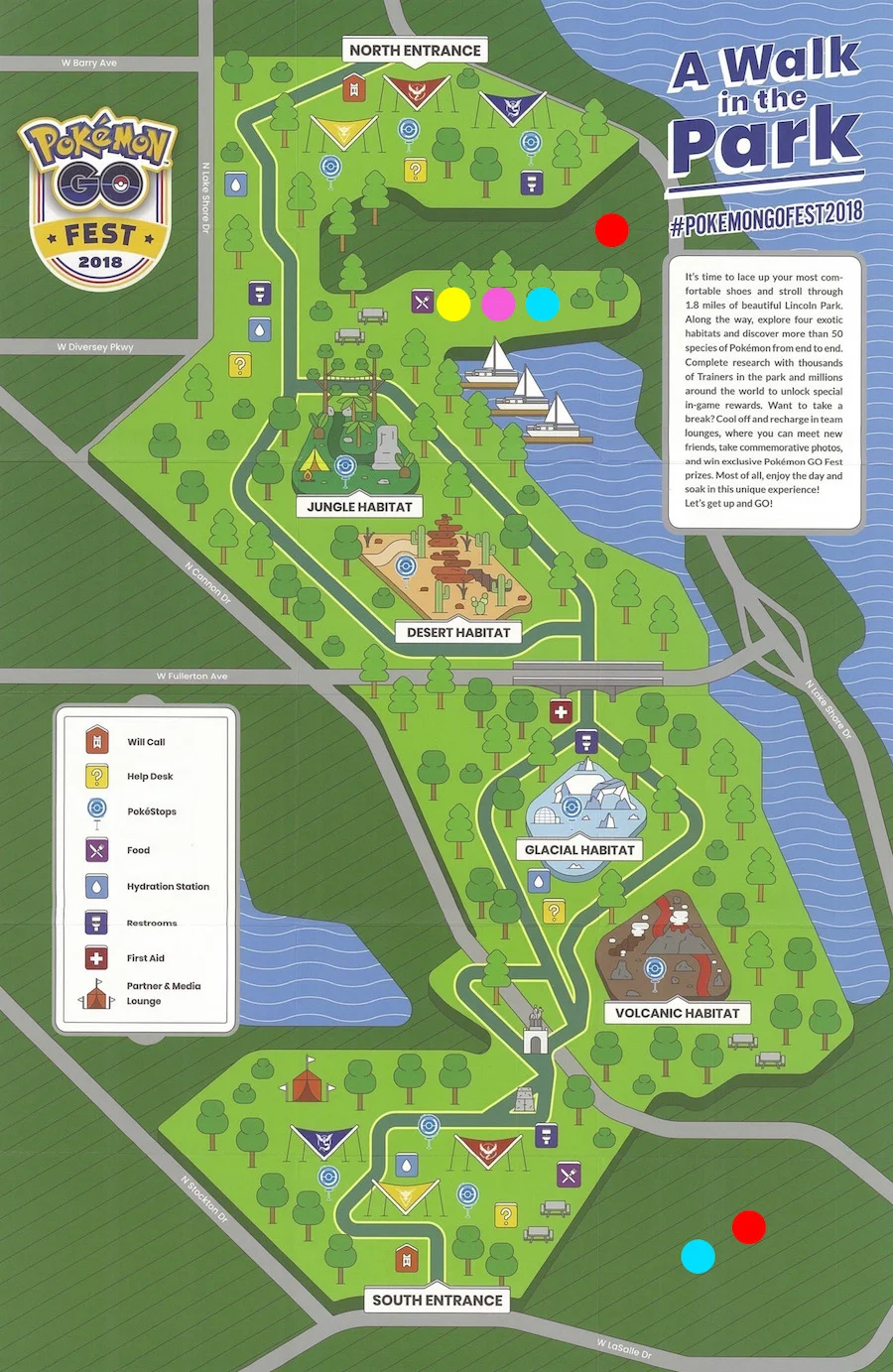 A map of the festival area with COLT locations.