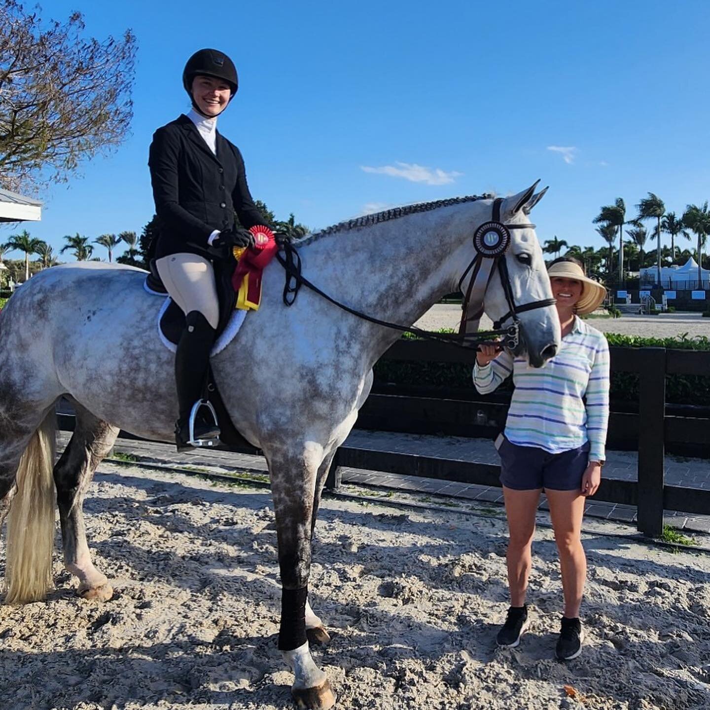 Congratulations to Clare O'Brien and Livingston with a 2nd, 3rd and 8th for his first time in the Ariat and Palm Beach Equitation! Livingston also had a very successful week with his first time in the 3'3&quot; Hunters with great rides from Greg Crol