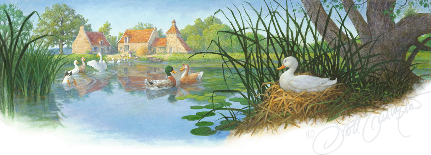 "It was a glorious summer day" - oil on panel, image size approx. 24” x 8.3”