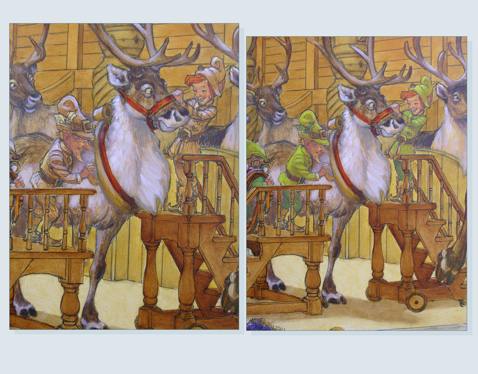 31 - Elves bridling reindeer 1