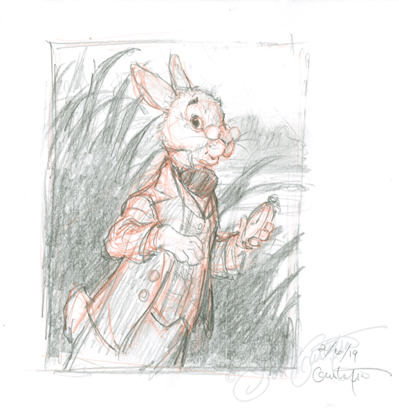 “White Rabbit 1,” image size: 4.5” x 6,” available for sale .