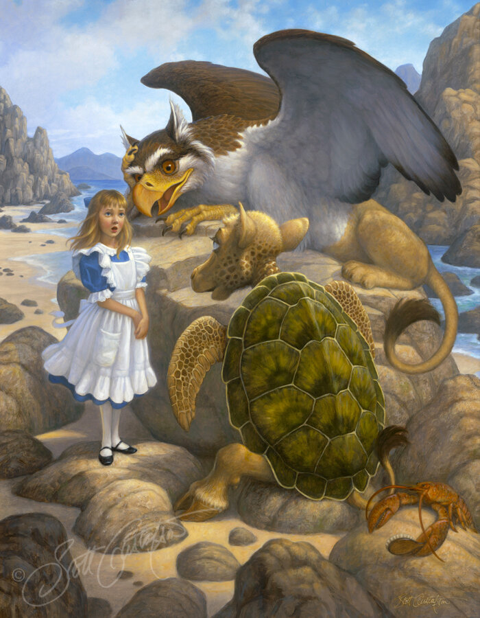 Alice, Reciting to the Gryphon and Mock Turtle