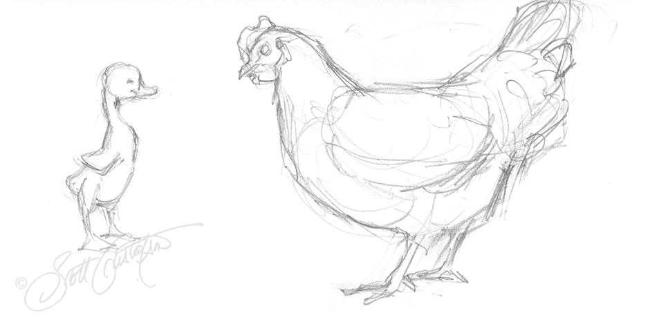 GUSTAFSON_ugly_duckling_and_hen_sketch.png