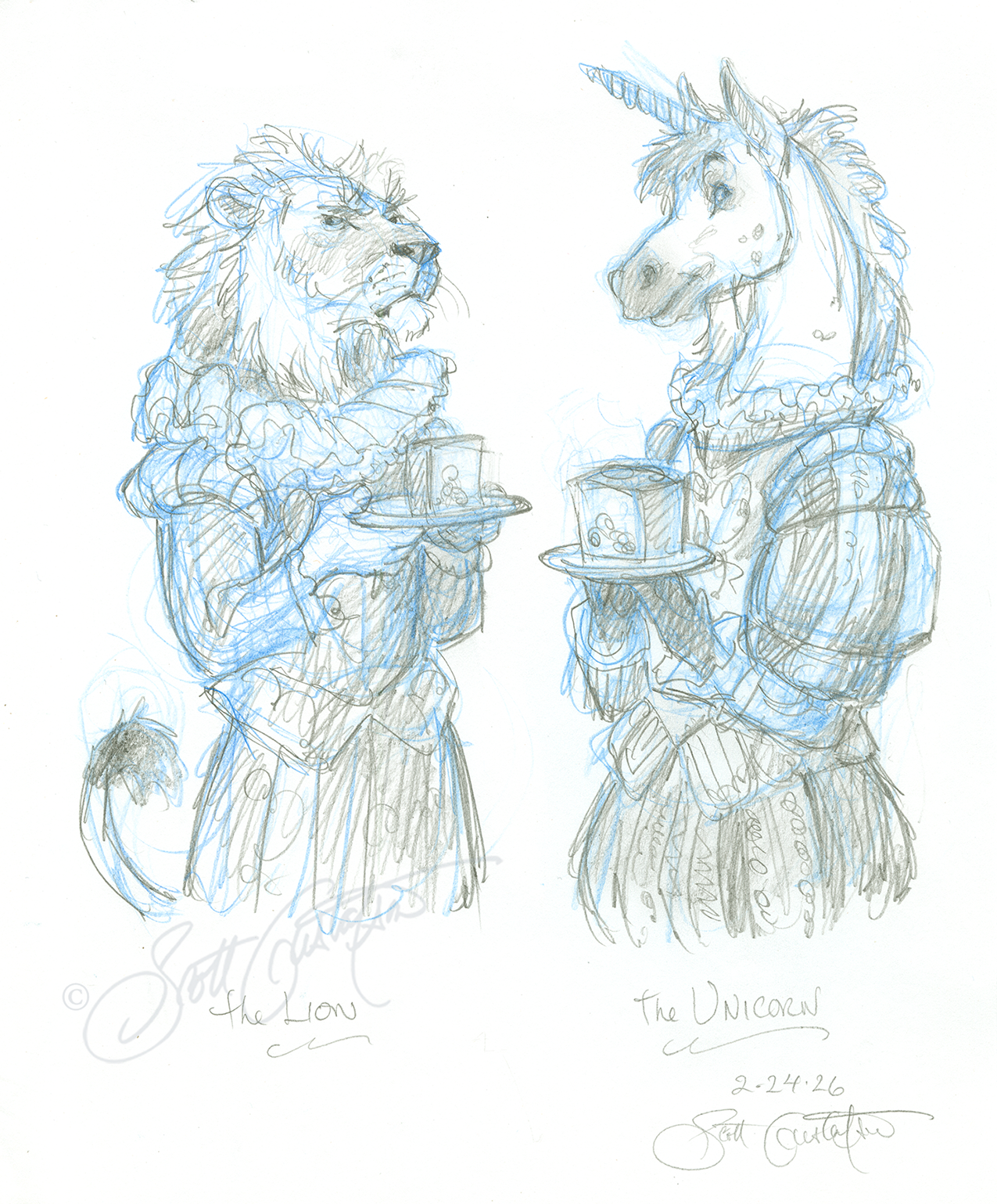 GUSTAFSON_Lion-8_and_Unicorn_studies.png