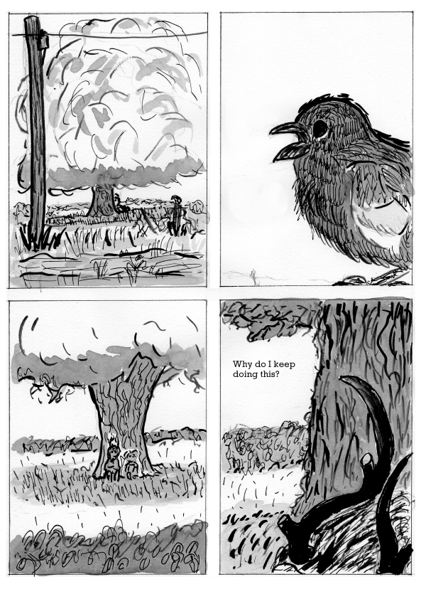 Page from The Secret Desires of Elderly Buicks ink on paper