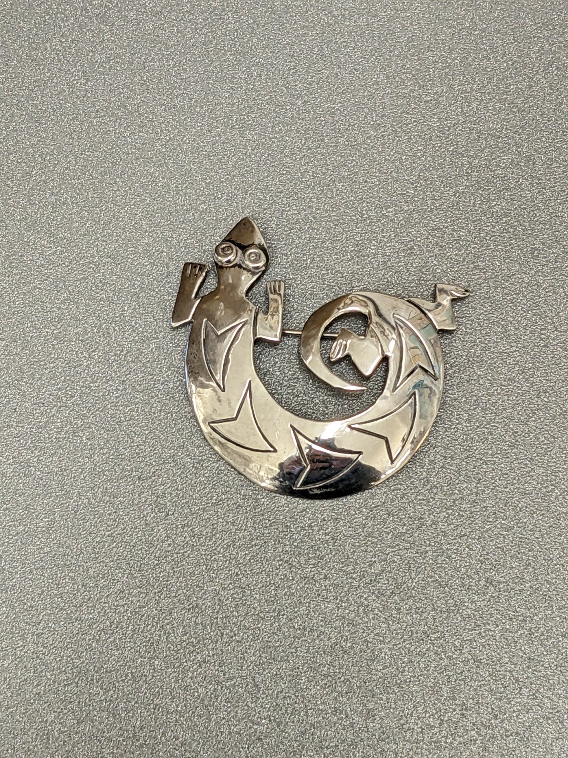 Mexican Sterling Lizard Pin