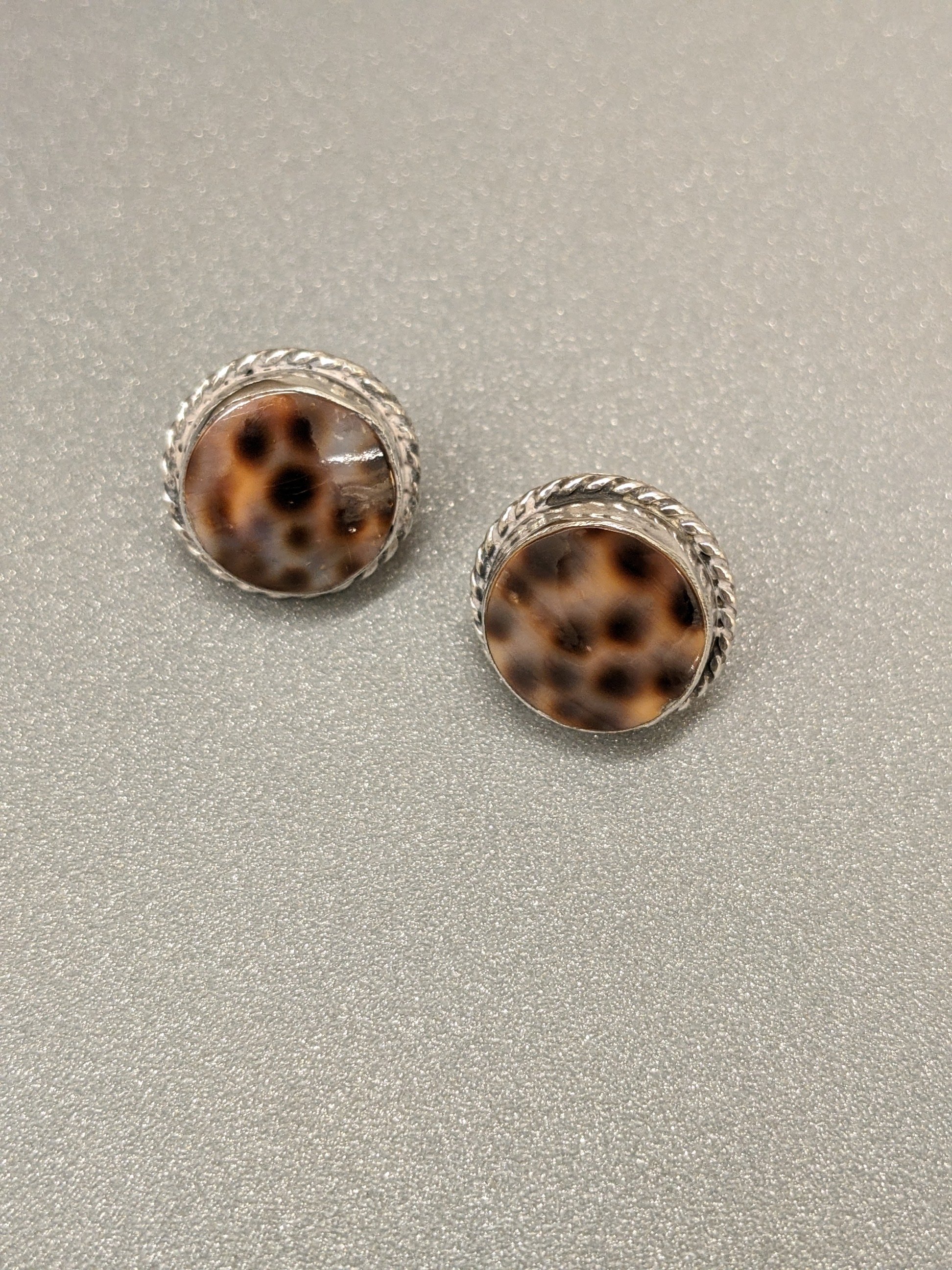 Sterling Leopard Skin Jasper Earrings