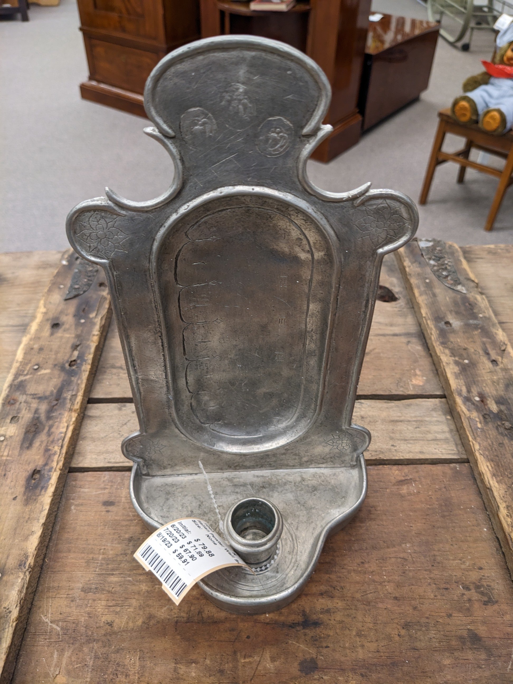 Italian Pewter Wall Sconce