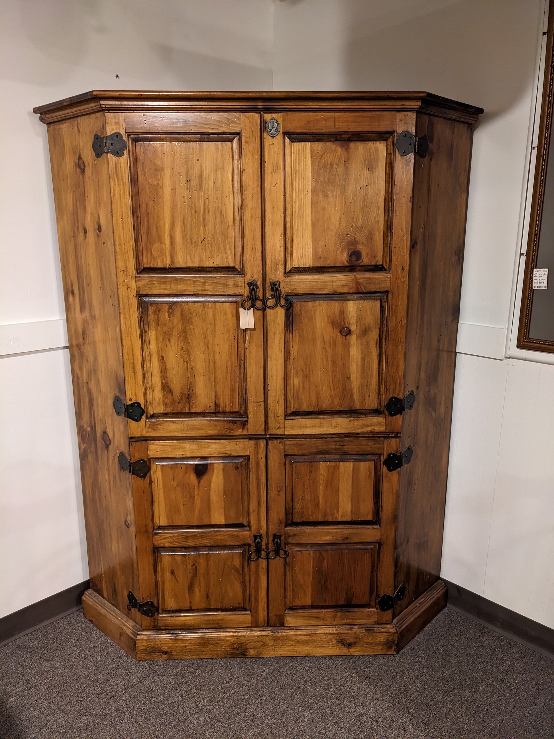 Pine Corner Wardrobe Cabinet