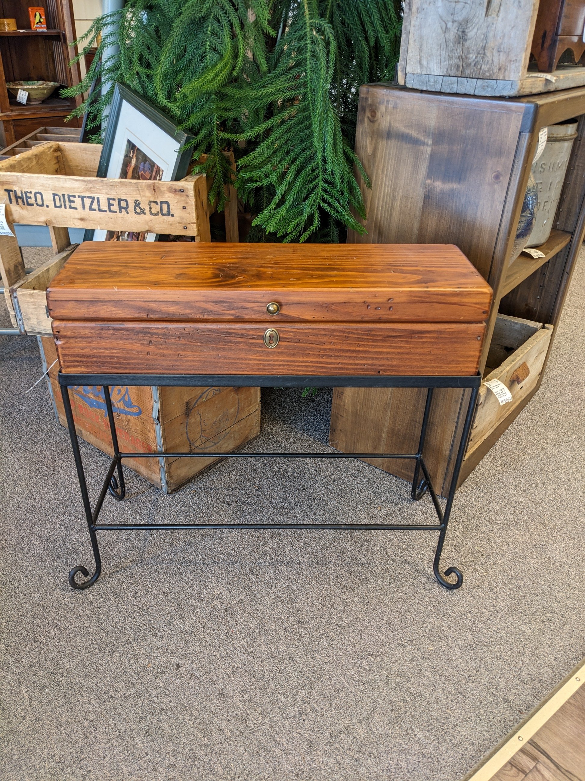 Pine Wood Box on a Stand