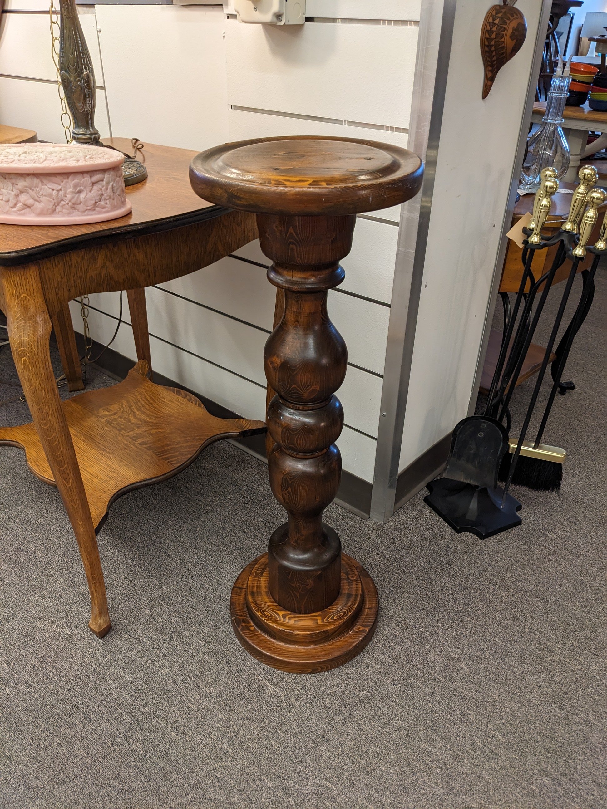 Pine Turned Pedestal Stand or Plant Stand