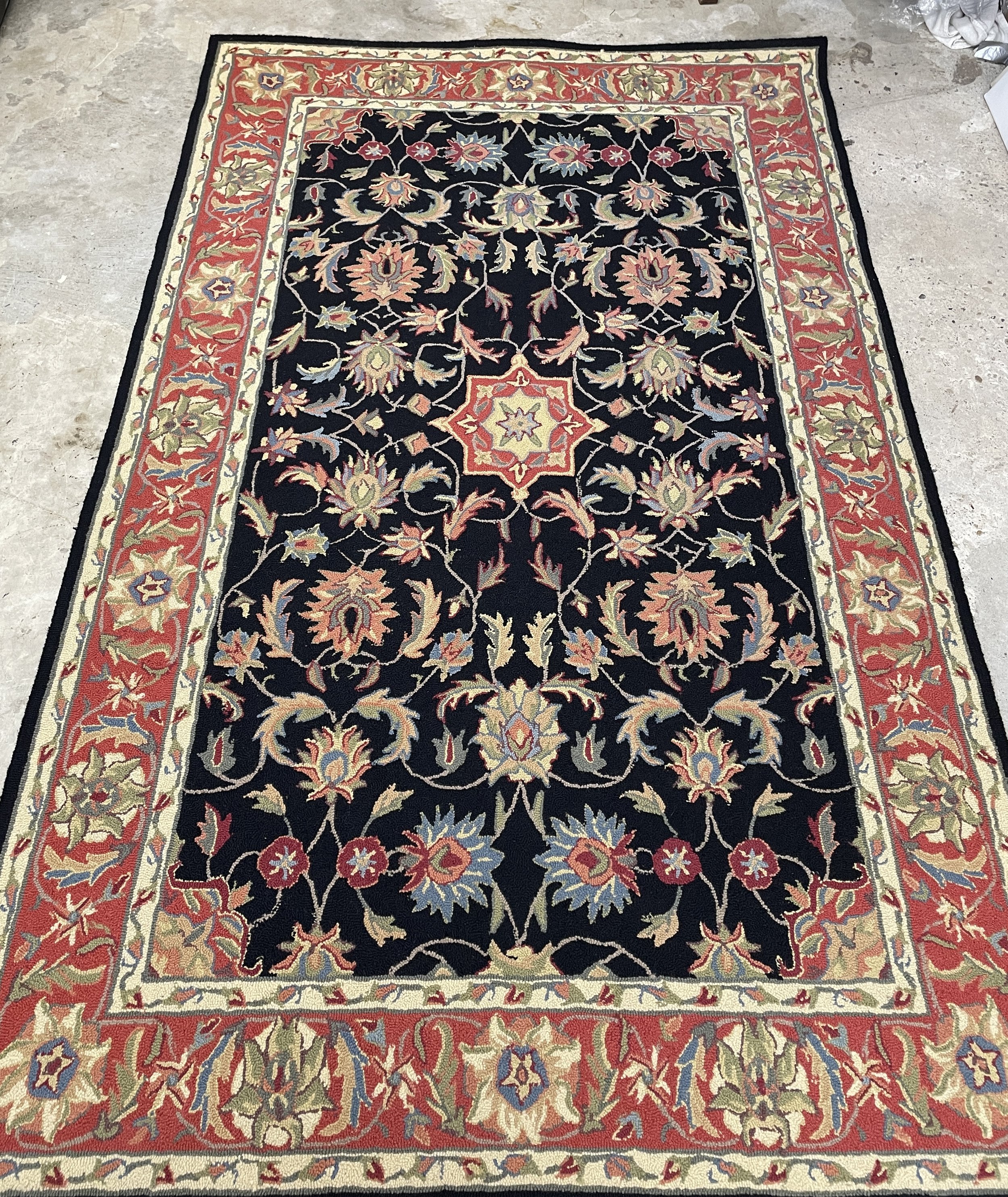 Hooked Floral Area Rug