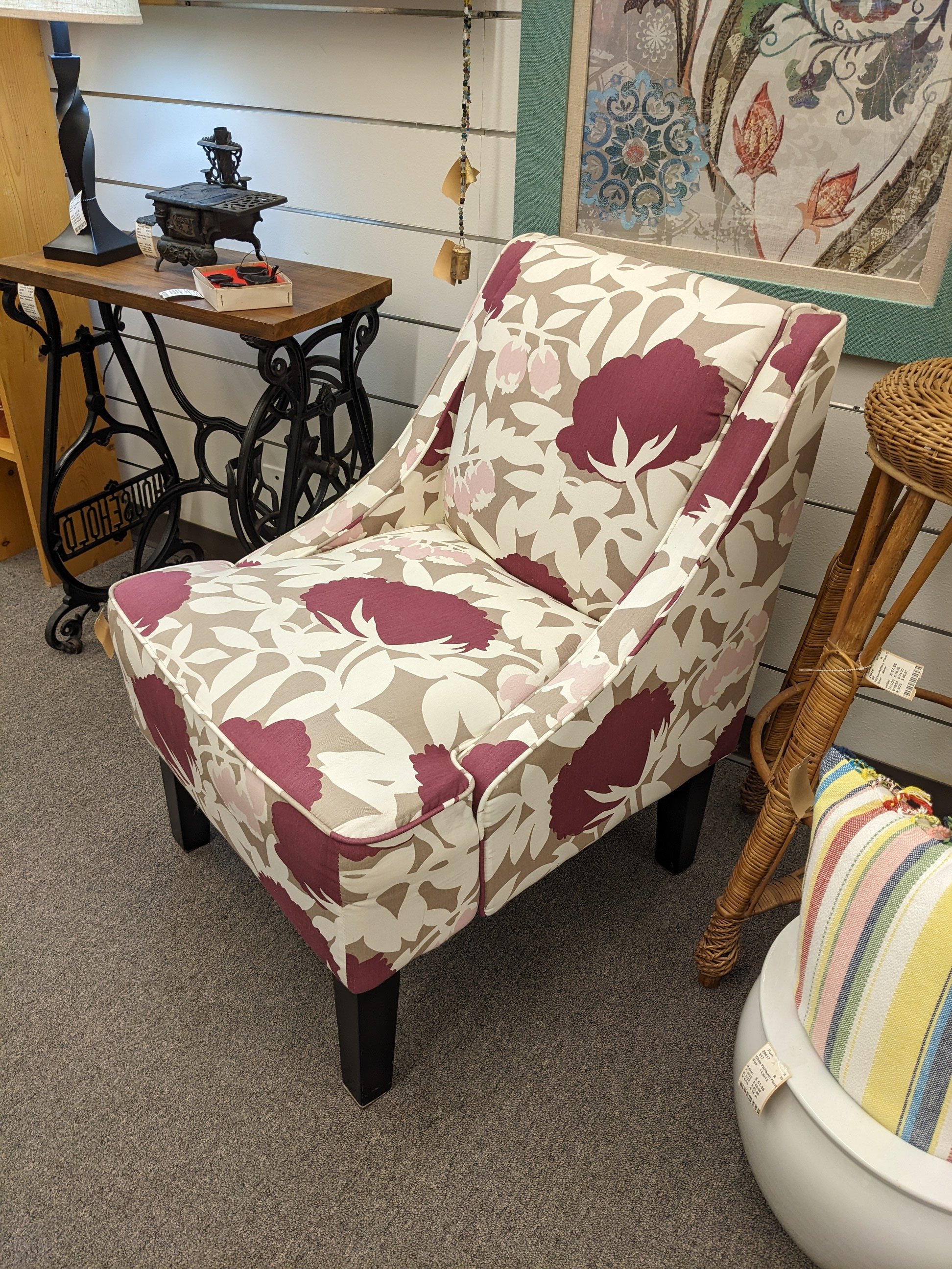 Bold Floral Swoop Arm Chair